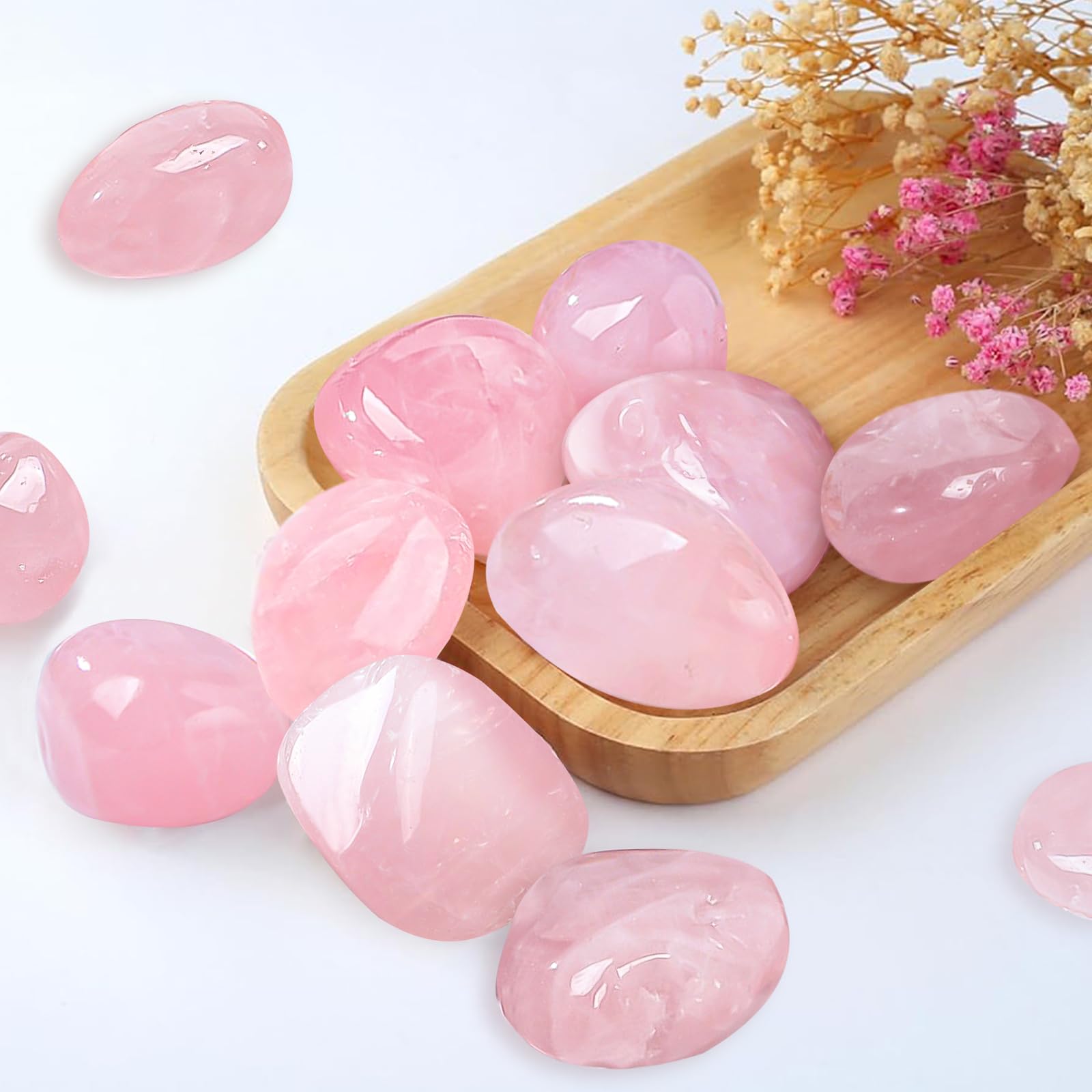 Natural Rose Quartz Stones 2-3cm Raw Pink Quartz Crystals for Anxiety Relief & Stress Reduction - Healing Crystal for Meditation, Reiki, Home Decor & Jewelry Making (Random Quantity)