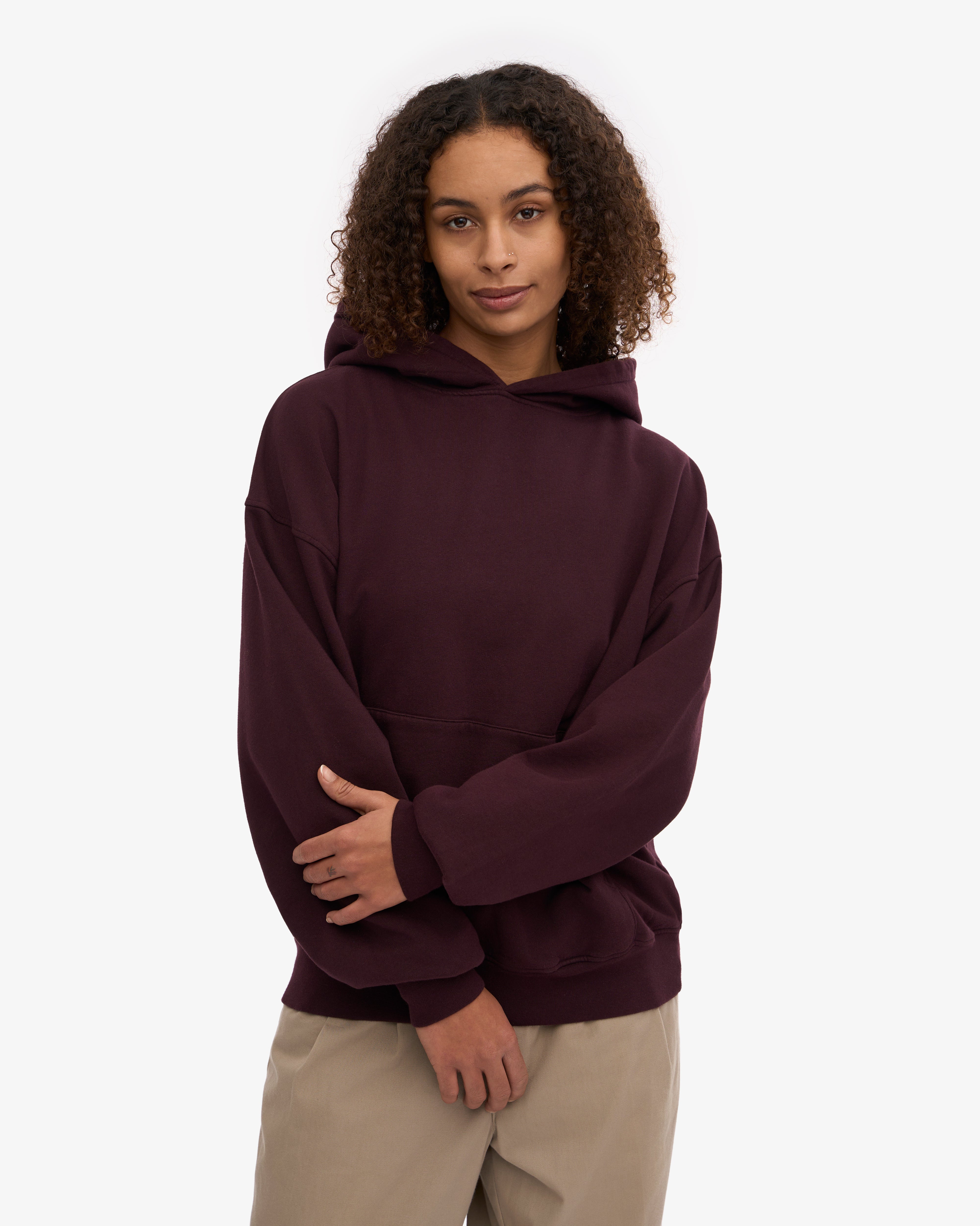 Organic Oversized Hoodie - Oxblood Red | Cozy Unisex Pullover for Men & Women | Perfect for Casual Wear, Loungewear & Outdoor Activities
