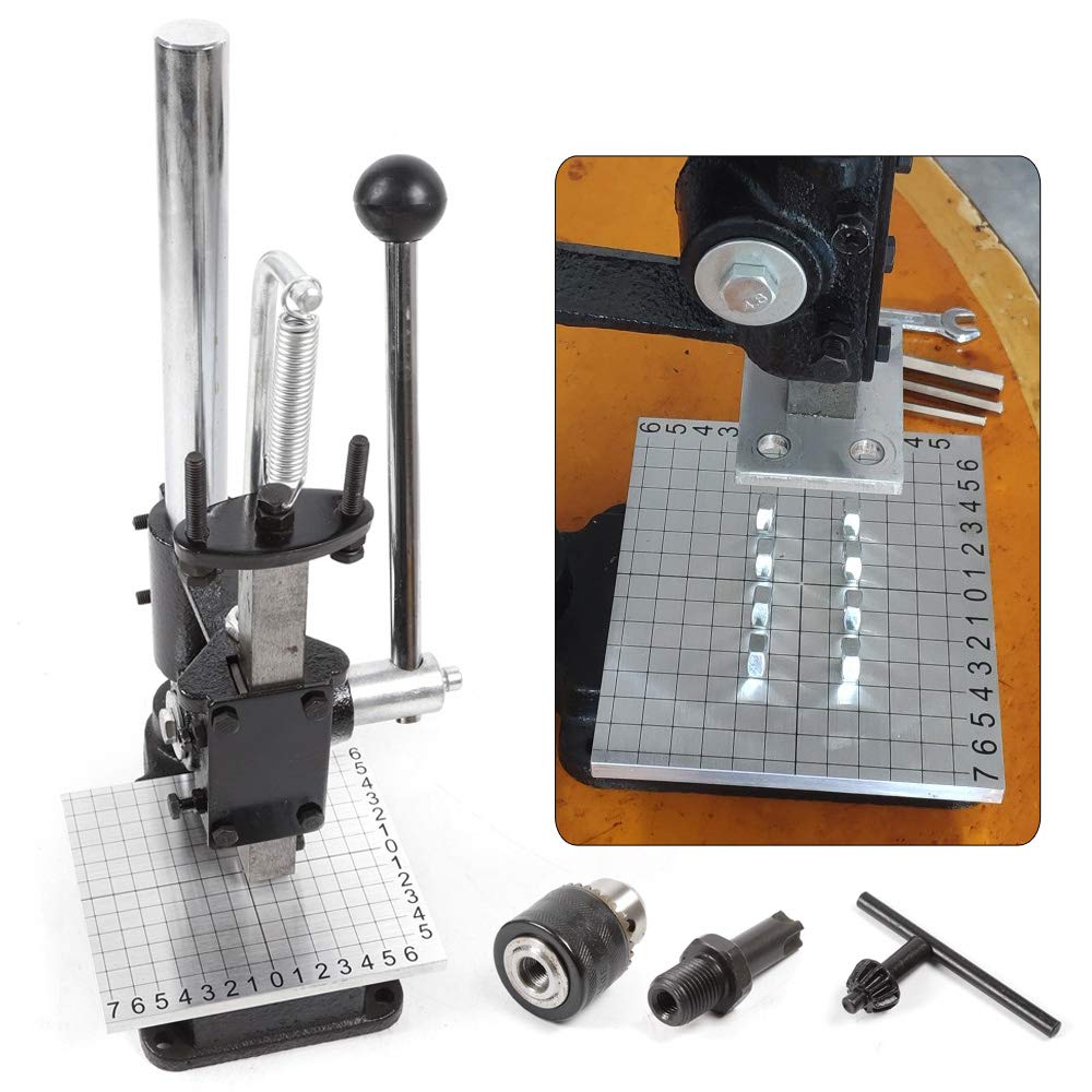 Professional Leather Hole Punch Tool - Manual Leather Punching Machine for DIY Crafting, Stitching & Embossing | Includes PP Plate + Aluminum Plate with Scale | Perfect for Leatherworking, Bookbinding & Shoe Repair