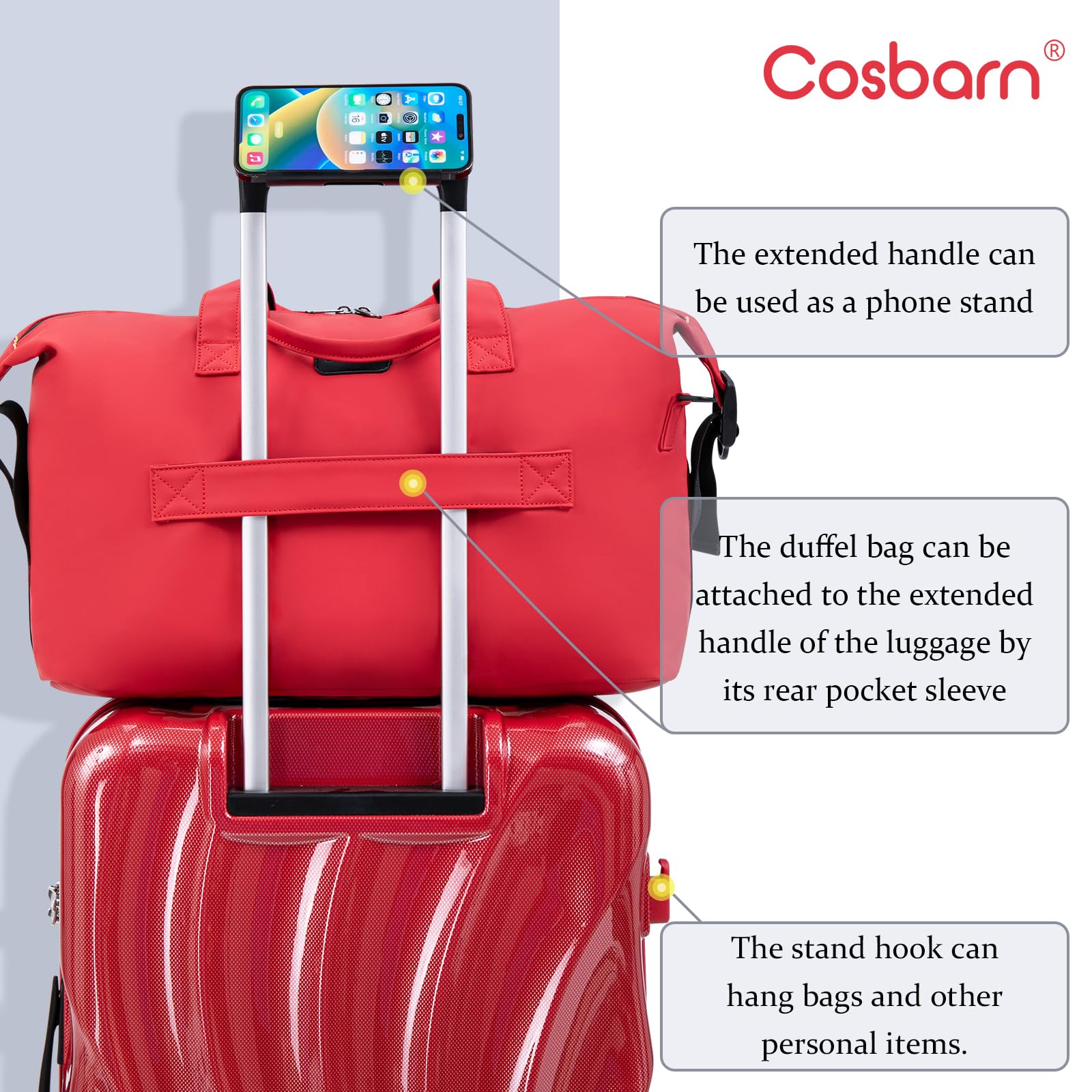 Lightweight ABS+PC Hardshell Carry On Luggage 2-Piece Set (20/24 Inch) with Spinner Wheels, TSA Lock & Phone Holder - Perfect for Business Travel, Weekend Getaways & Airplane Carry-On