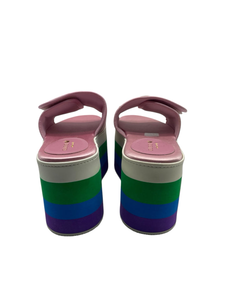 Gucci x Adidas Women's Platform Sandals Size 36.5 (US 6.5) - Fashionable Summer Shoes for Casual Outings & Beach Vacations