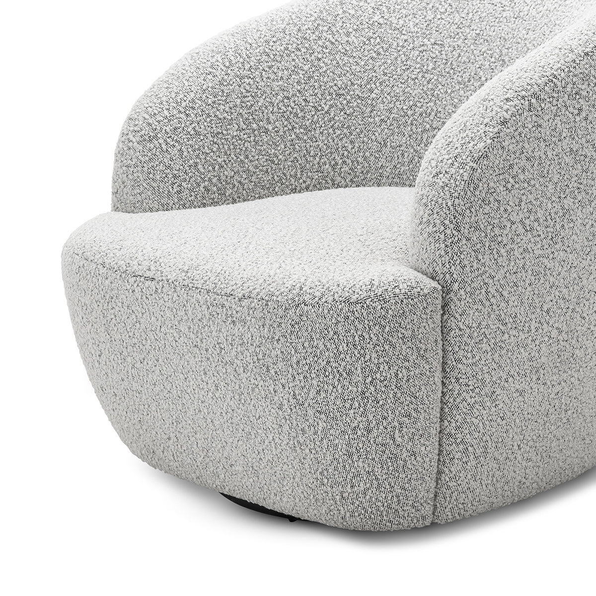 Elise Boucle Swivel Armchair - Modern Velvet Accent Chair for Living Room, Bedroom & Office - 360° Rotating Lounge Chair with Sturdy Metal Base - Perfect for Reading, Relaxing & Home Decor
