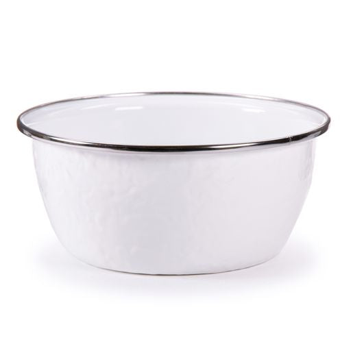 4-Pack Solid White Enamelware Bowls - Durable Cereal & Salad Serving Bowls for Kitchen, Camping & Picnics