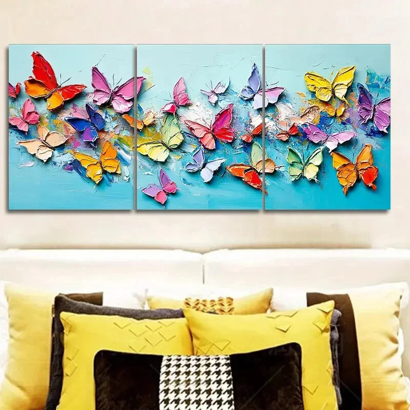 3-Piece Butterfly Wall Art Set - Framed Canvas Prints 40x60cm | High-Quality Australian Made | Ready to Hang | Perfect for Living Room, Bedroom & Office Decor