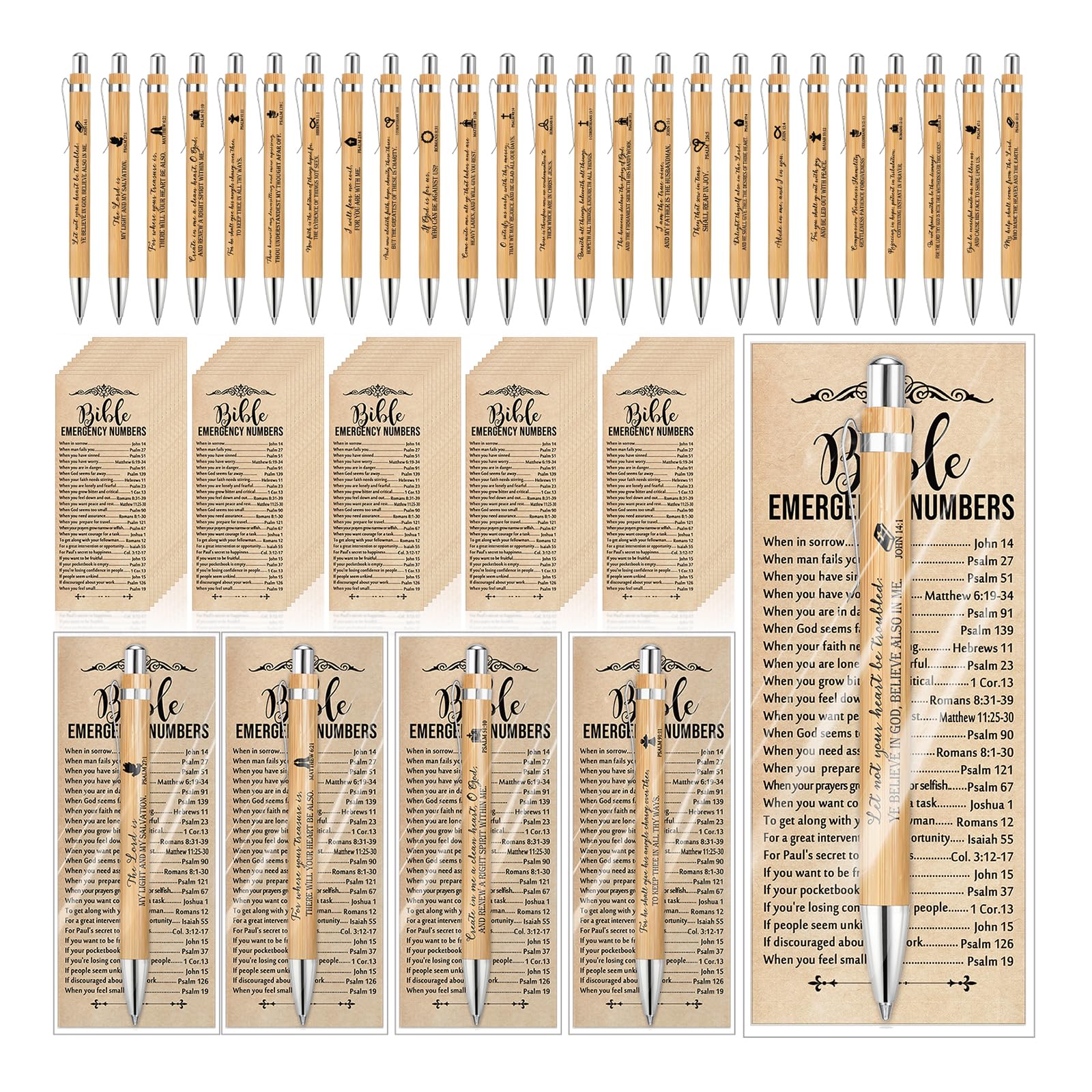 25 Sets Christian Religious Bookmarks with Bible Verses - 2