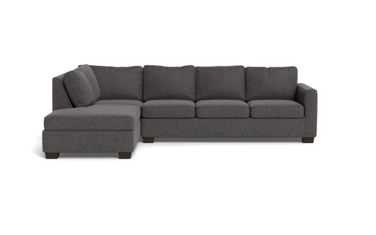 Track 121 Left Chaise Sleeper Sectional Sofa - Modern L-Shaped Convertible Couch with Pull-Out Bed for Living Room, Guest Room & Small Spaces