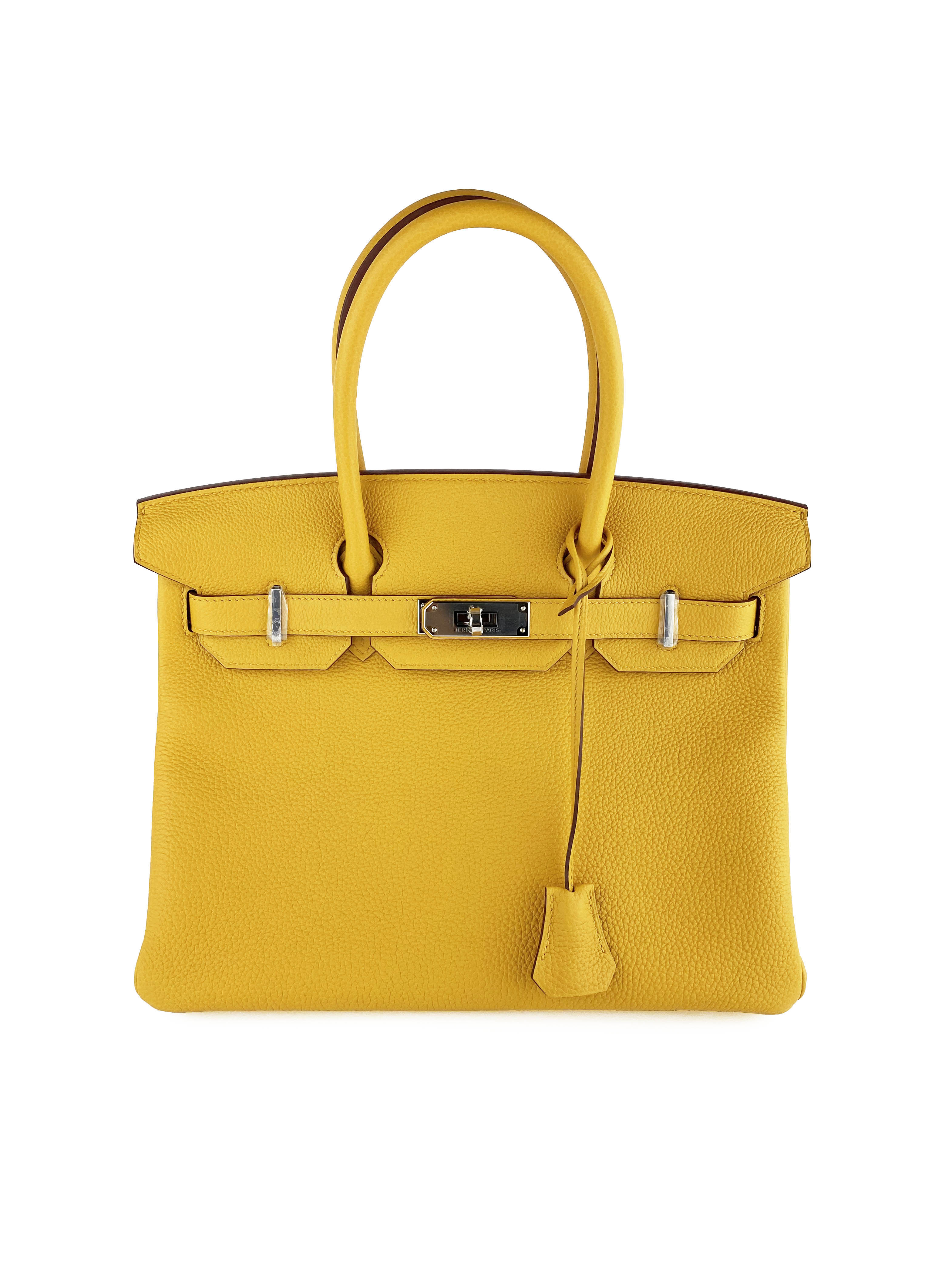 Hermes Jaune Amber Birkin 30 Bag - Authentic Luxury Handbag for Women | Perfect for Work, Travel & Special Occasions