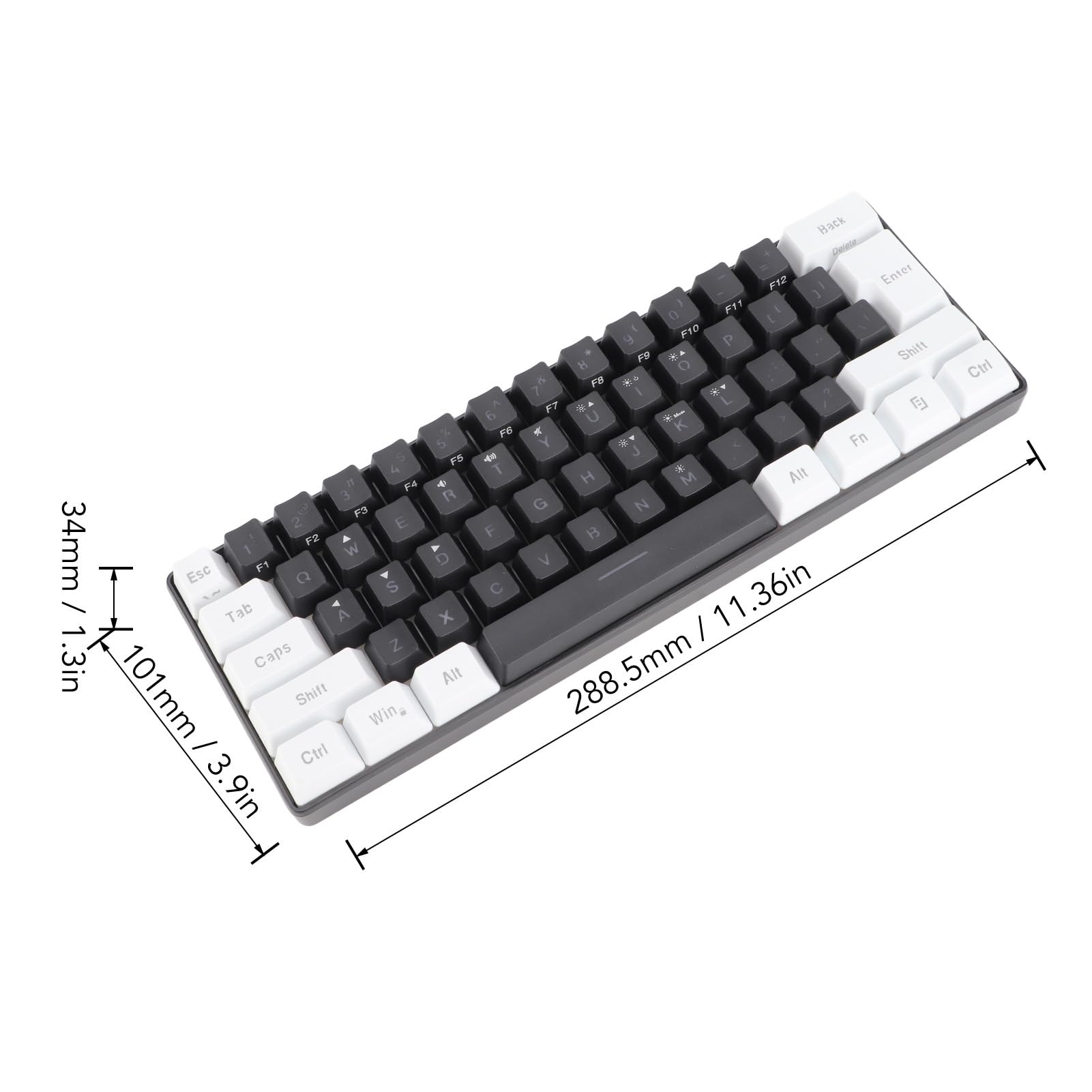 NIZUUONE G61 Mini RGB LED Backlit 61-Key Ergonomic Mechanical Feel Wired Gaming Keyboard for PC, Mac, Laptop - Perfect for Office Work, Typing & Gaming (Black)