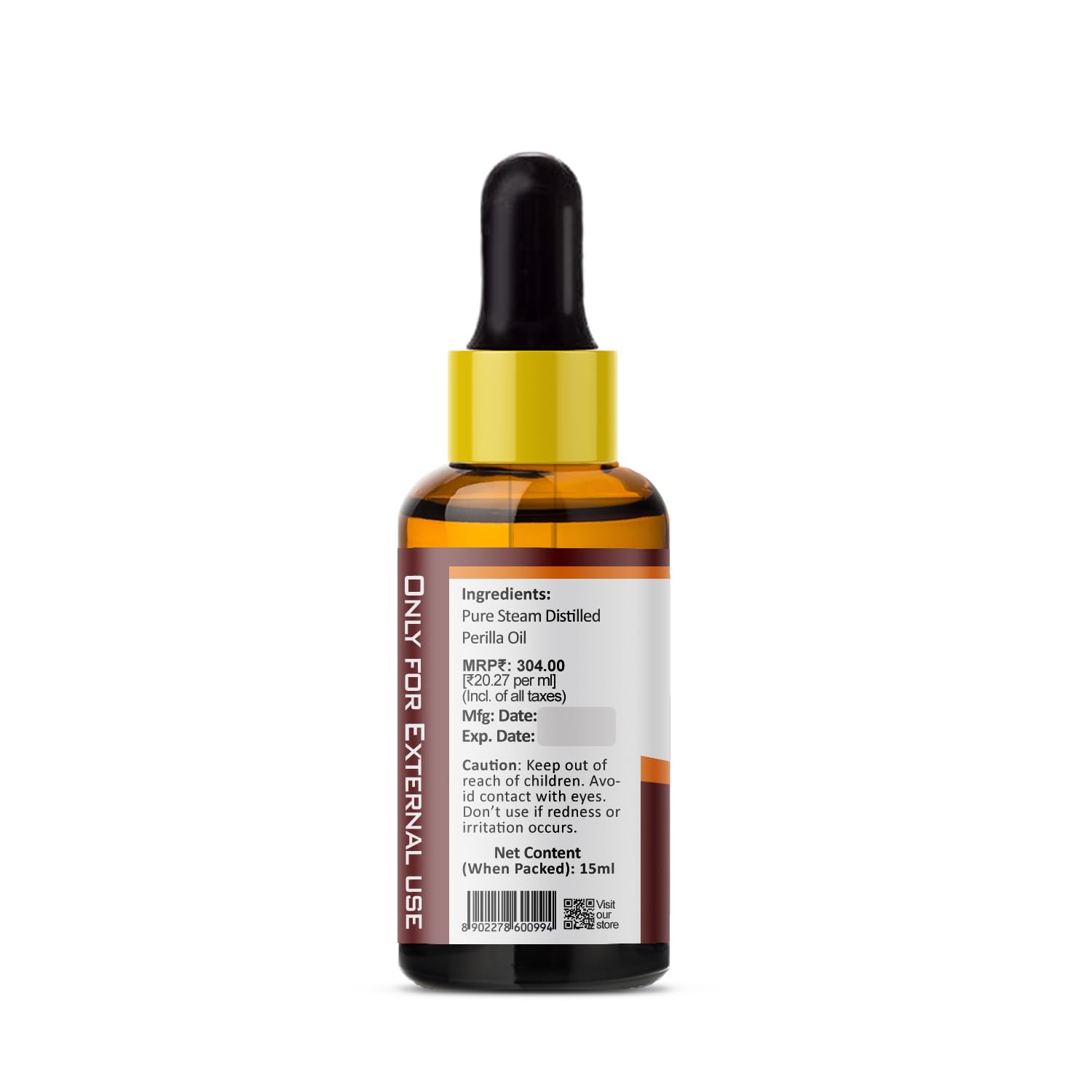 PRZ Pure Natural Cold Pressed Perilla Seed Carrier Oil - 15ml Therapeutic Grade for Skin Care, Hair Care & Aromatherapy | Perfect for Massage, DIY Beauty Recipes & Essential Oil Blending