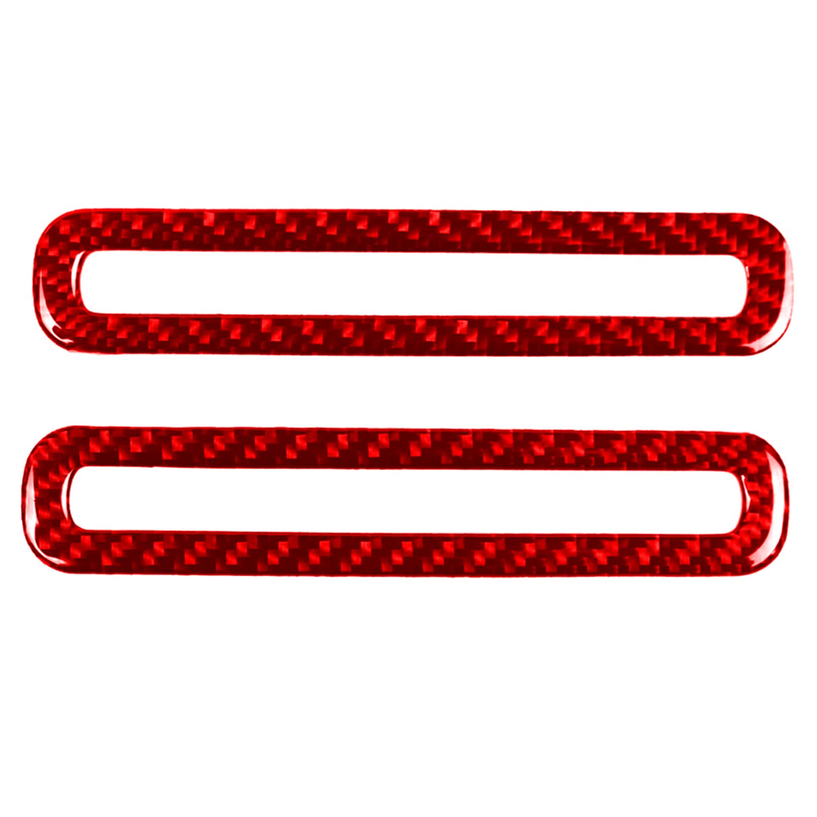 2015-2022 Ford Mustang Side Door AC Vent Outlet Cover Trim - Real Carbon Fiber Interior Car Accessories (2PCS, Red) | Perfect for Customization & Interior Decoration