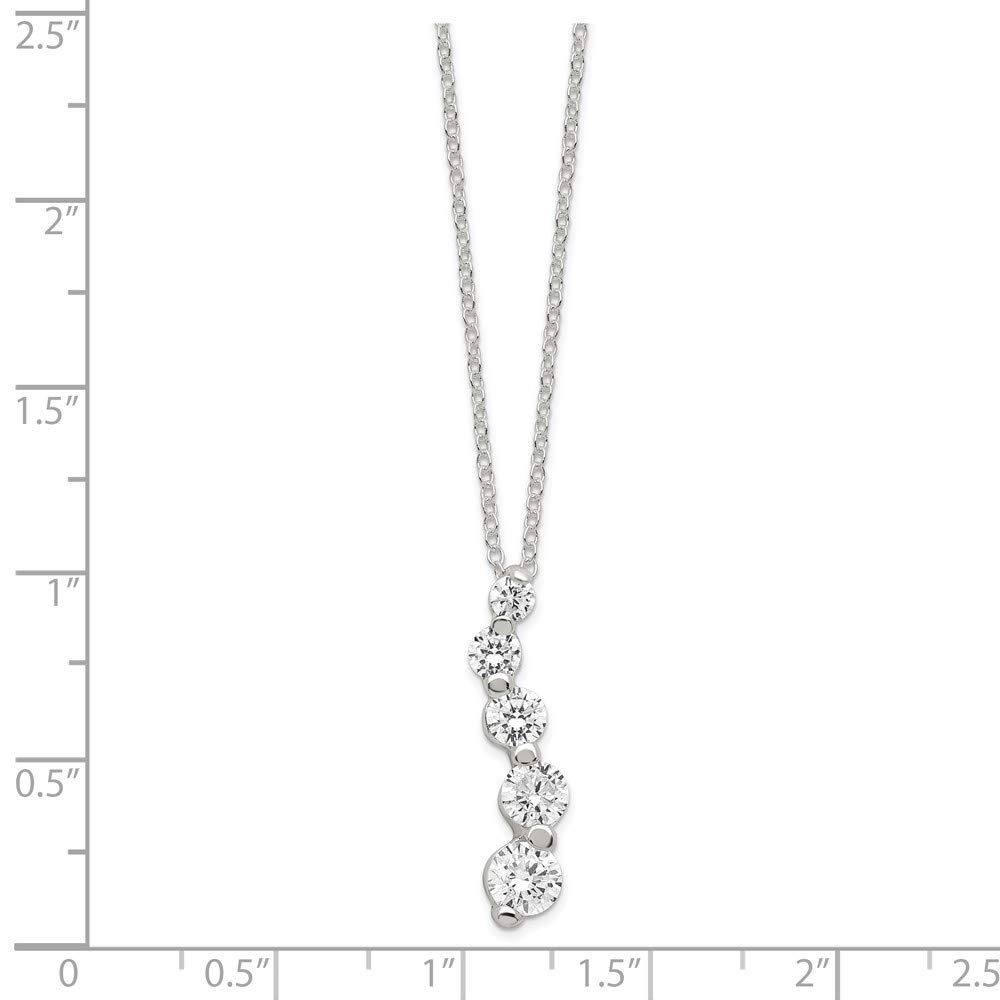 925 Sterling Silver Cubic Zirconia Journey Necklace for Women - Elegant 18