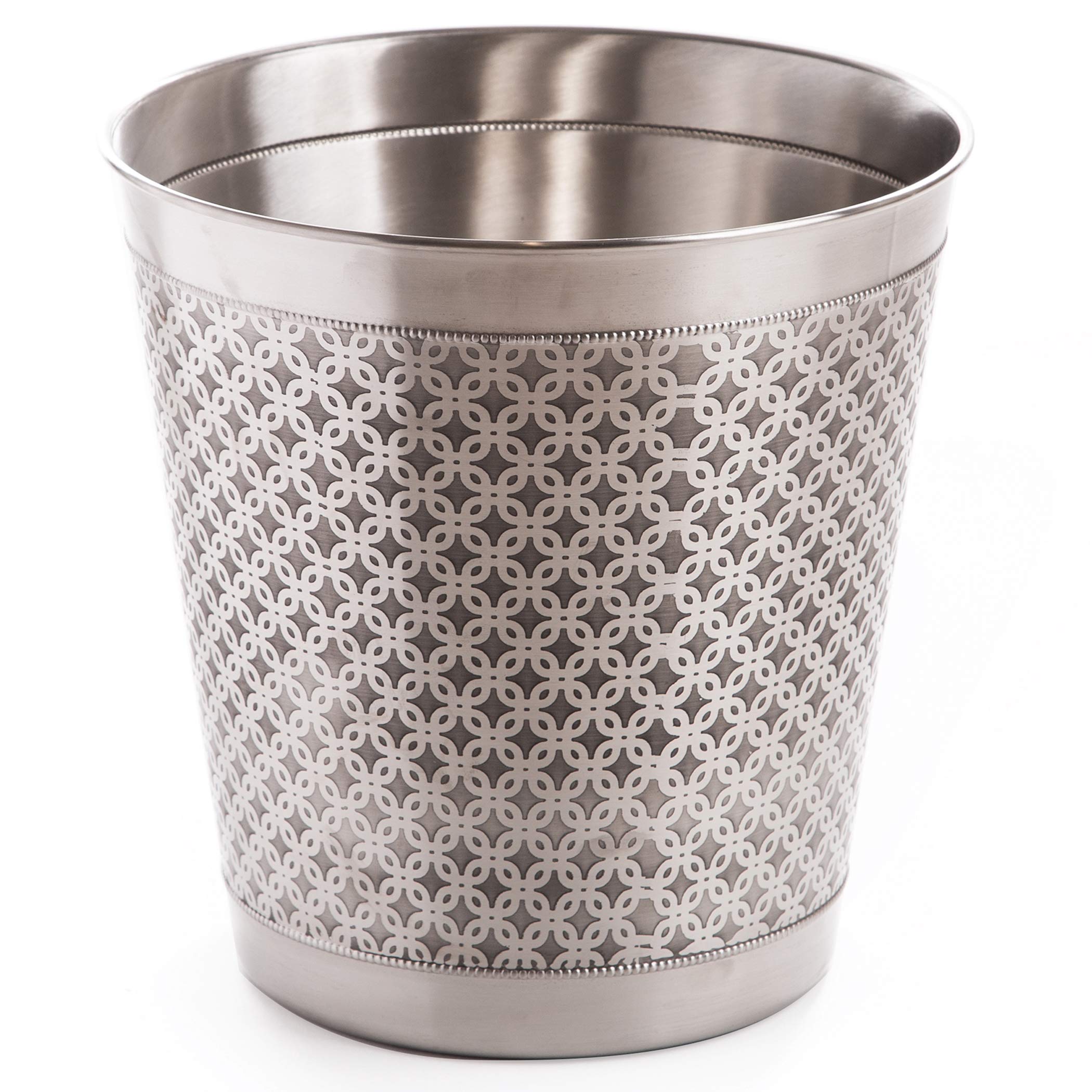 Stainless Steel Trash Can for Home, Office, Bathroom, Kitchen & Dorm - 1.6 Gallon Small Metal Waste Basket for Bedroom, Desk & Living Room - Perfect for Home Essentials & Office Organization