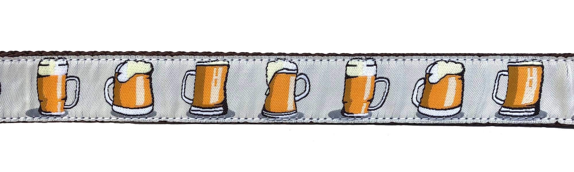 Handmade Beer Mugs Dog Collar for Medium to Large Dogs - USA Crafted Pet Accessory - Perfect for Bar Outings, Dog Parks & Themed Parties