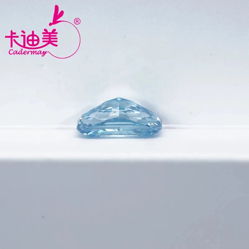 CADERMAY Radiant Cut Fancy Blue VS1 Clarity CVD Lab Grown Diamond Loose Stone - Premium Gemstone for Wedding Jewelry Making & Engagement Rings | Perfect for Custom Fine Jewelry, Anniversary Gifts & Bridal Accessories