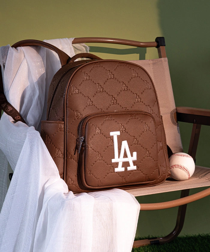 MLB Los Angeles Dodgers Genuine Leather Baseball Backpack for Men & Women - Perfect for Sports, School, Travel & Game Day