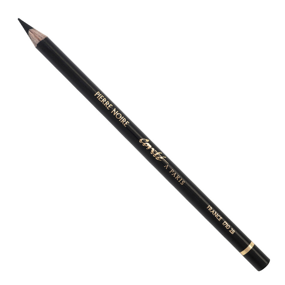Conté à Paris Pierre Noire Black Sketching Pencils - 12 Pack Round Art Drawing Pencils for Artists, Sketching, Shading & Professional Artwork - Perfect for Beginners and Professionals