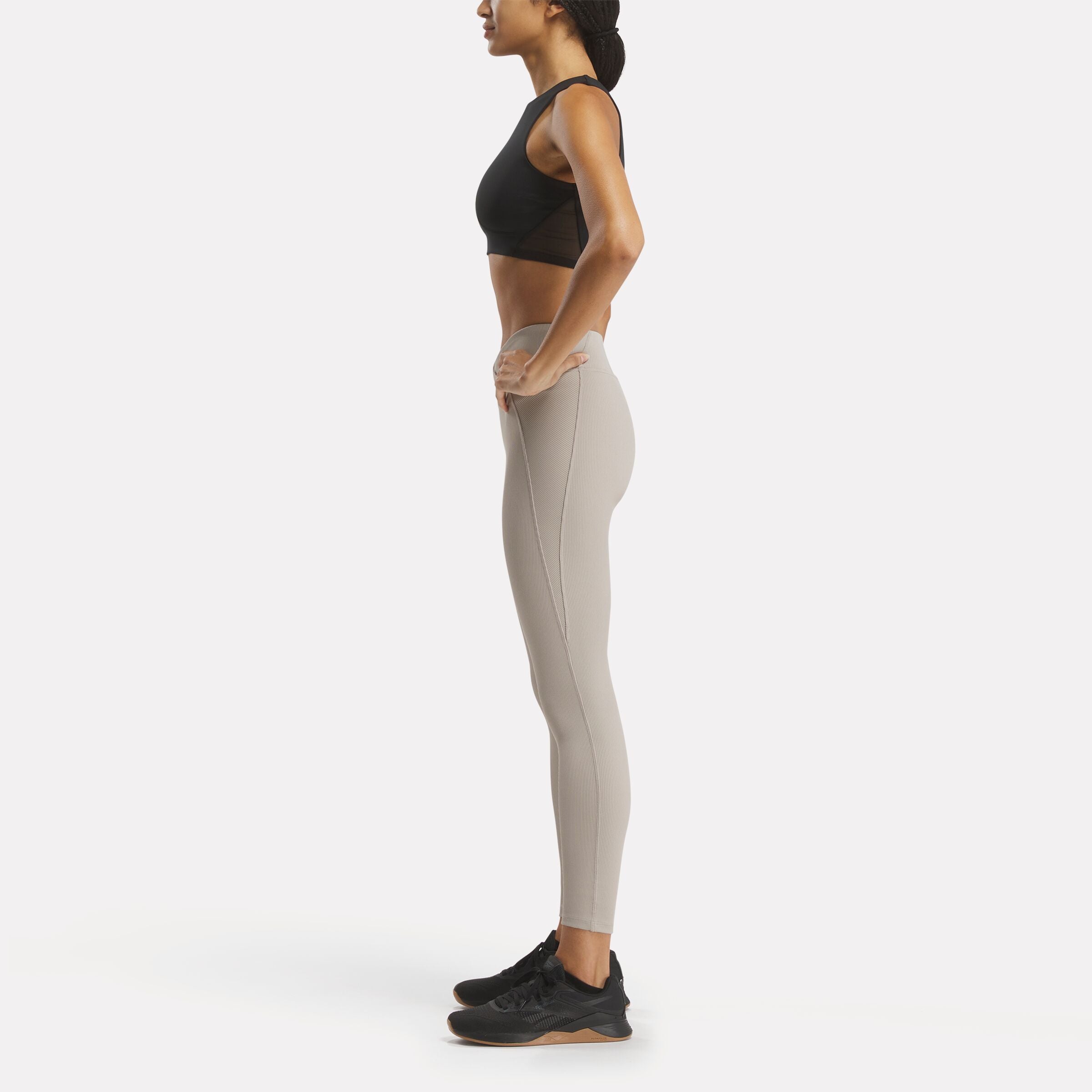 High Waist Ribbed Leggings for Women - Comfortable & Stretchy Yoga Pants - Perfect for Workouts, Lounge & Everyday Wear (Ash Gray)