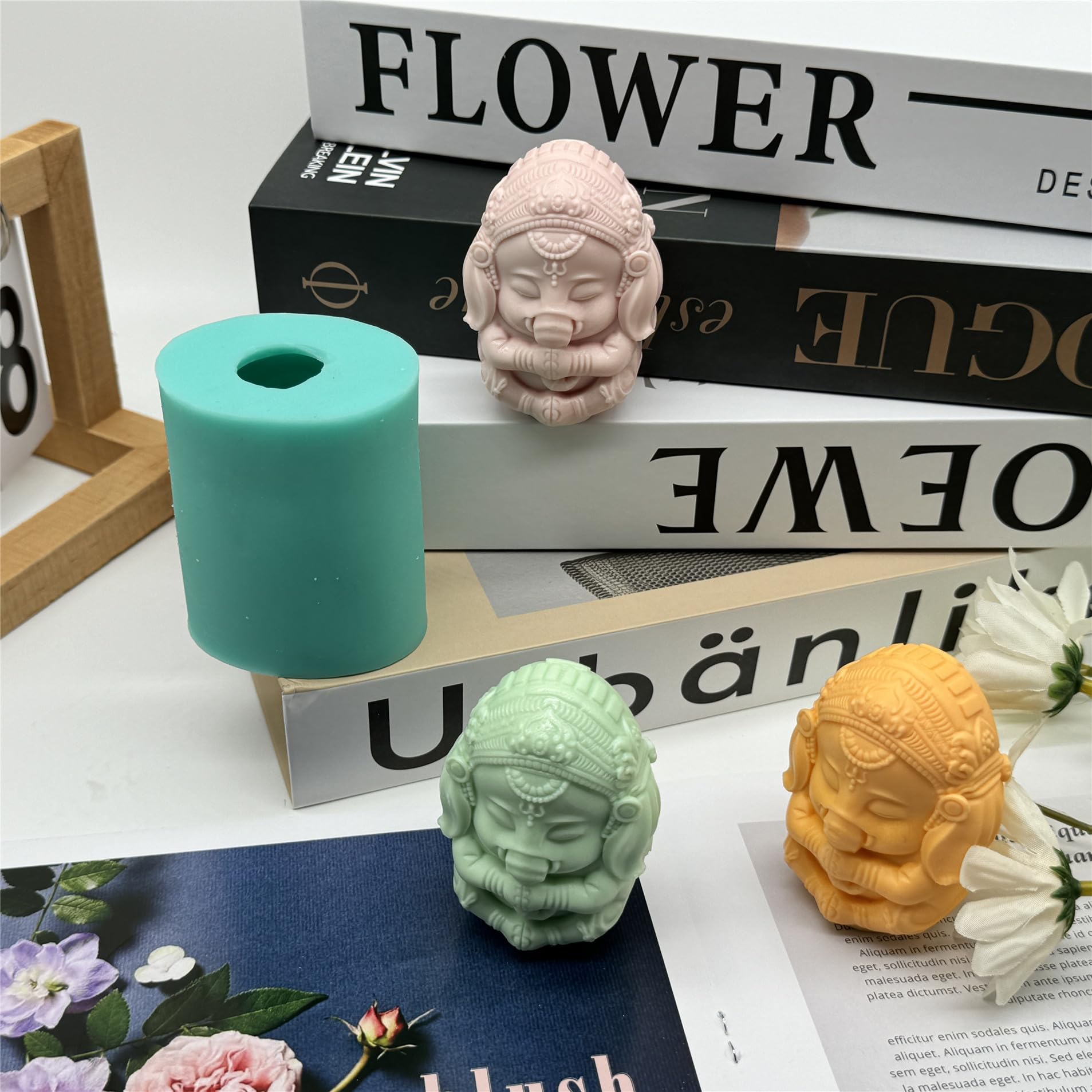 3D Ganesh Silicone Mold for DIY Soap, Candle, Resin, Epoxy Crafts - Perfect for Home Decor, Festival Gifts & Spiritual Meditation Spaces