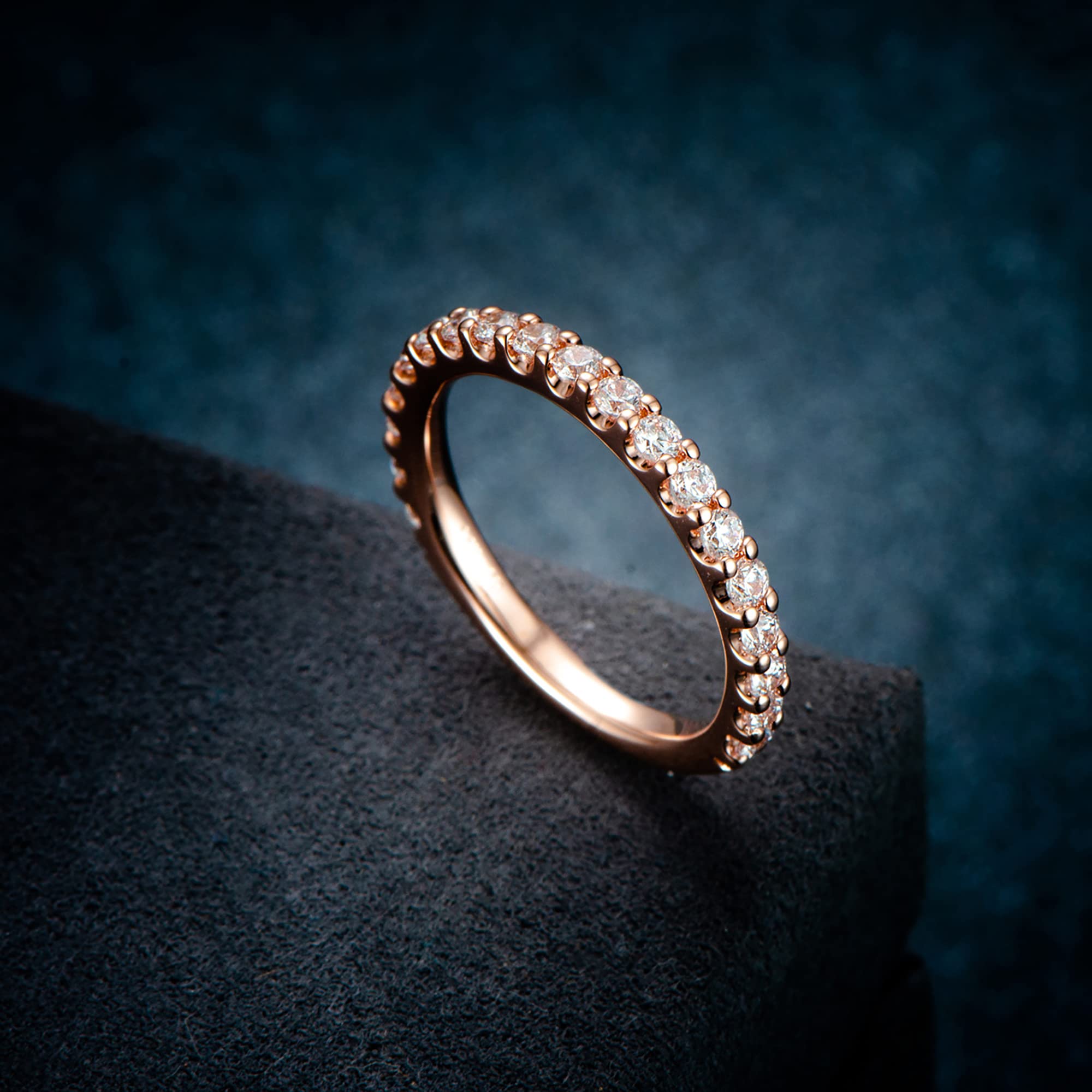 14K Solid Gold Moissanite Eternity Wedding Band for Women - 2.5mm Dainty Stackable Ring, Engagement Ring, Anniversary Gift (Perfect for Bridal Sets, Valentine's Day & Special Occasions)