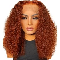 Brazilian Remy Human Hair Wigs - Deep Curly T Part Lace Front Wig with Baby Hair & HD Lace | Pre-Plucked 130% Density Bob Wig 10