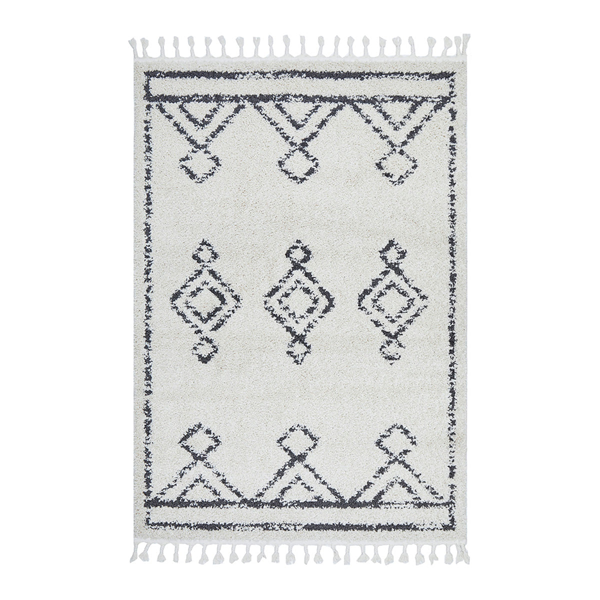 Casablanca Temara Rug - Natural Handwoven Moroccan Berber Wool Rug for Living Room, Bedroom & Boho Decor