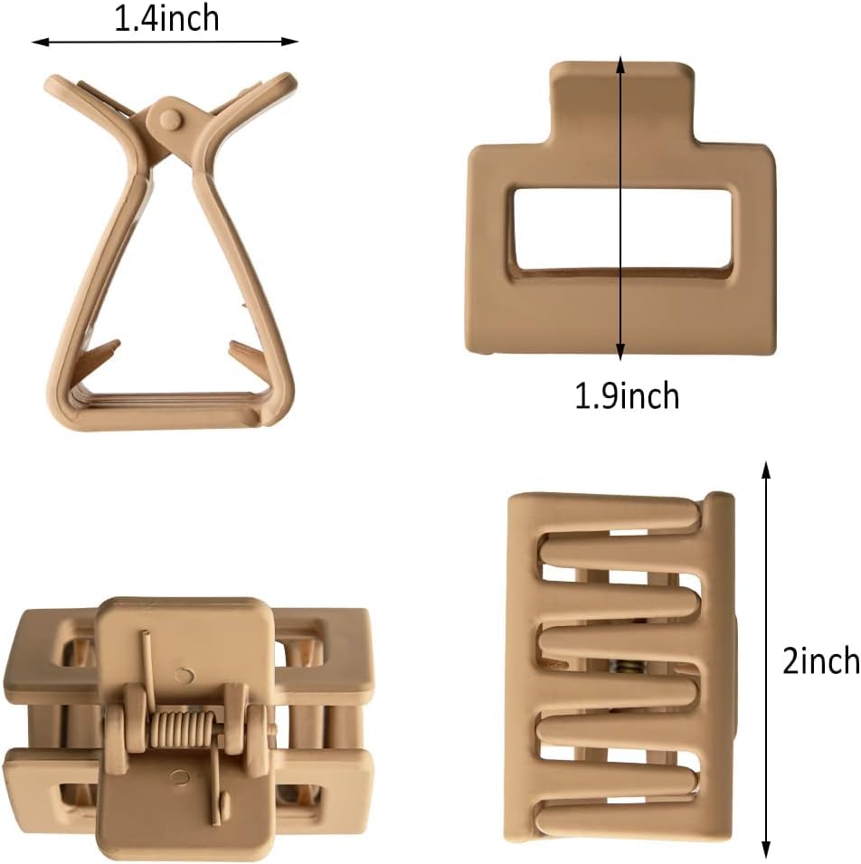 Blubby 4PCS Small Hair Claw Clips for Women & Girls - 2