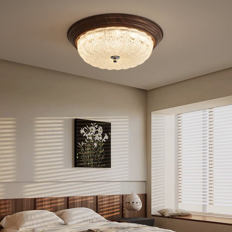 Celestia Modern Walnut Wood Ceiling Light Fixture - Elegant Dining Room, Bedroom, or Living Room Lighting