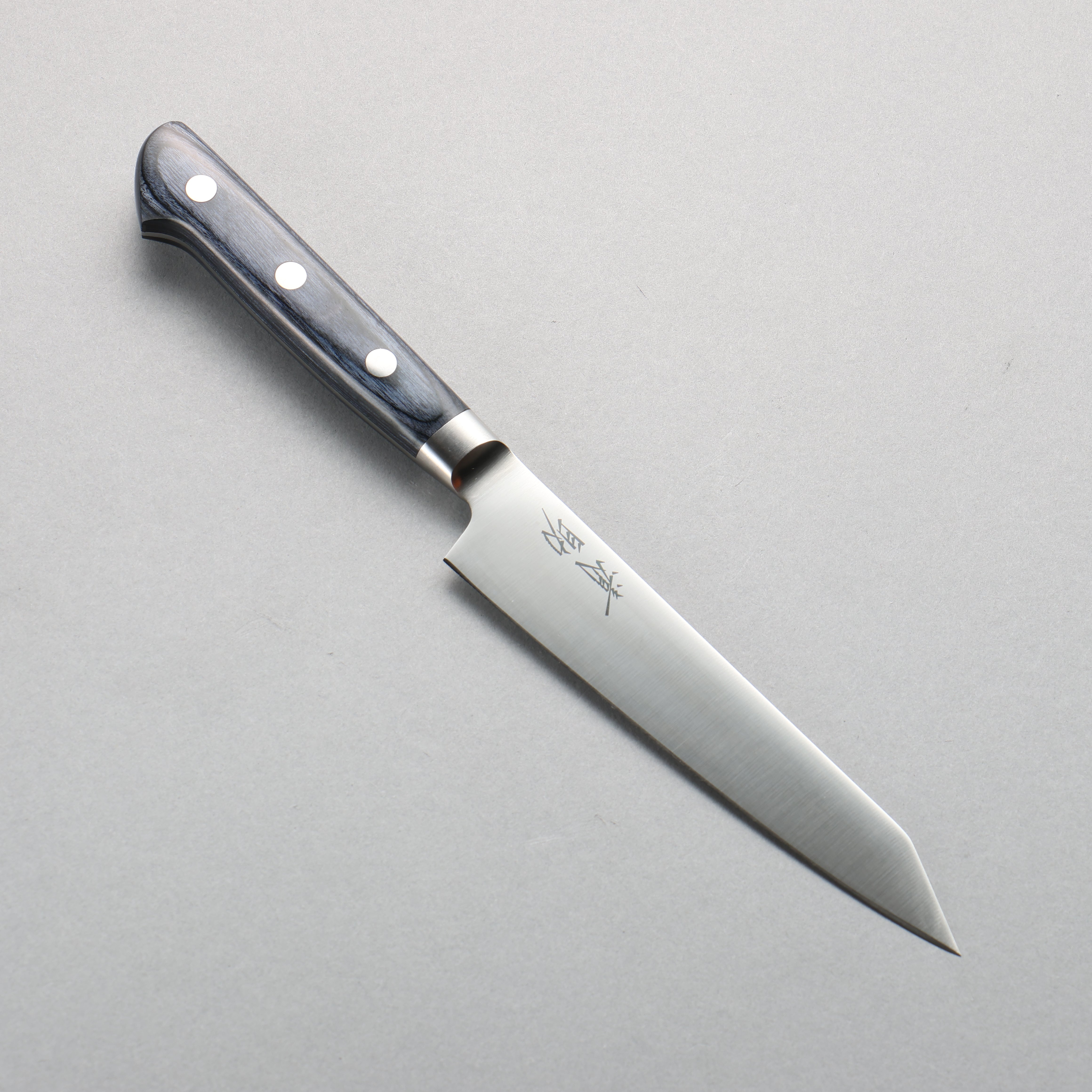 Premium Seisuke Seiten Molybdenum Kiritsuke Petty Utility Knife 145mm - Japanese Chef Knife with Navy Blue Pakka Wood Handle - Perfect for Sushi, Vegetables & Precision Cutting