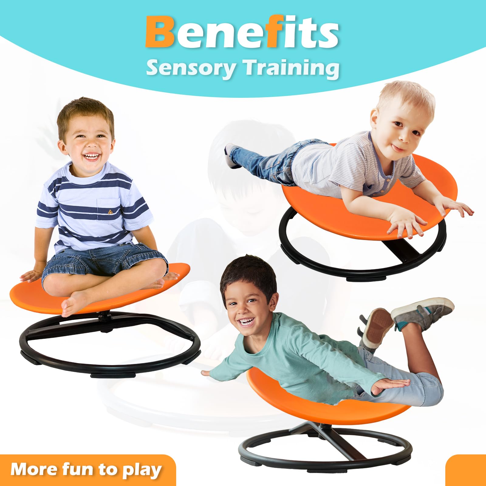 Sensory Spinning Chair for Autistic Kids - Training Body Coordination & Balance - Perfect for Therapy, Classroom, and Home Use