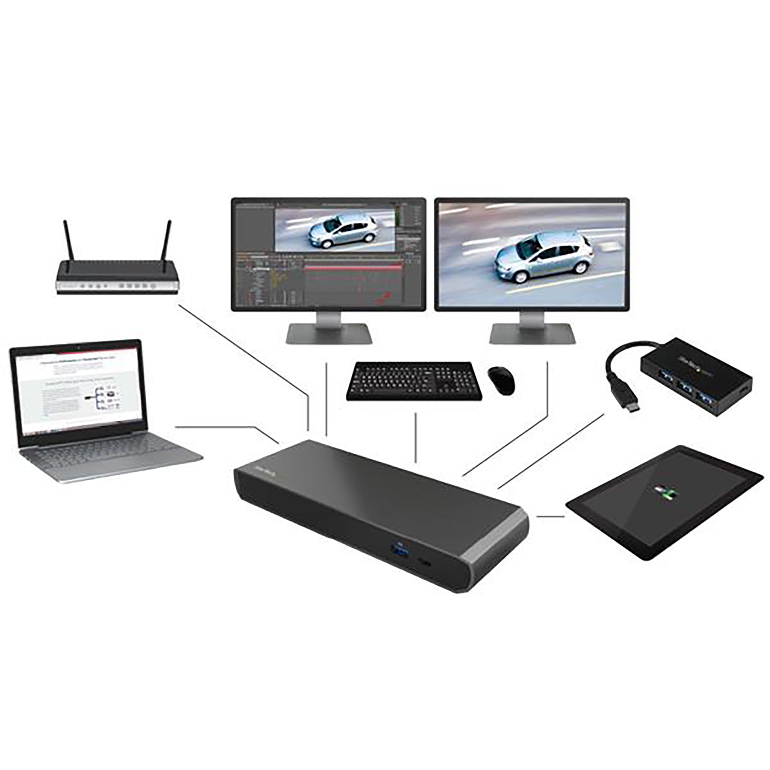 StarTech.com Thunderbolt 3 Dual 4K Docking Station for Mac & Windows Laptops - 85W Power Delivery - USB C Hub with Dual Monitor Support for Home Office & Gaming Setup