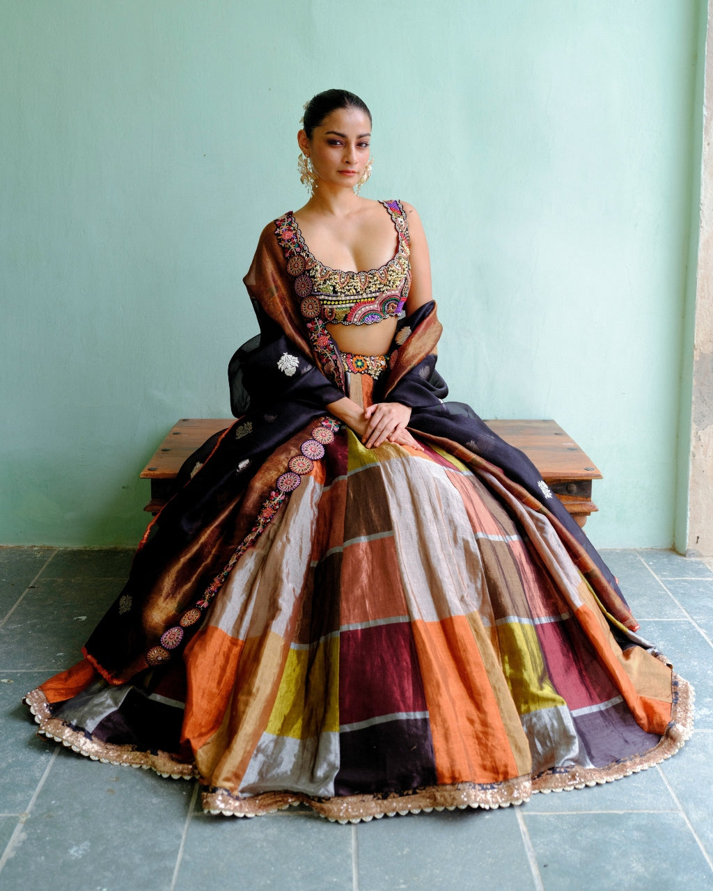 Elegant Black Metallic Lehenga Set for Women | Indian Traditional Bridal Party Wear | Perfect for Weddings, Festivals & Special Occasions