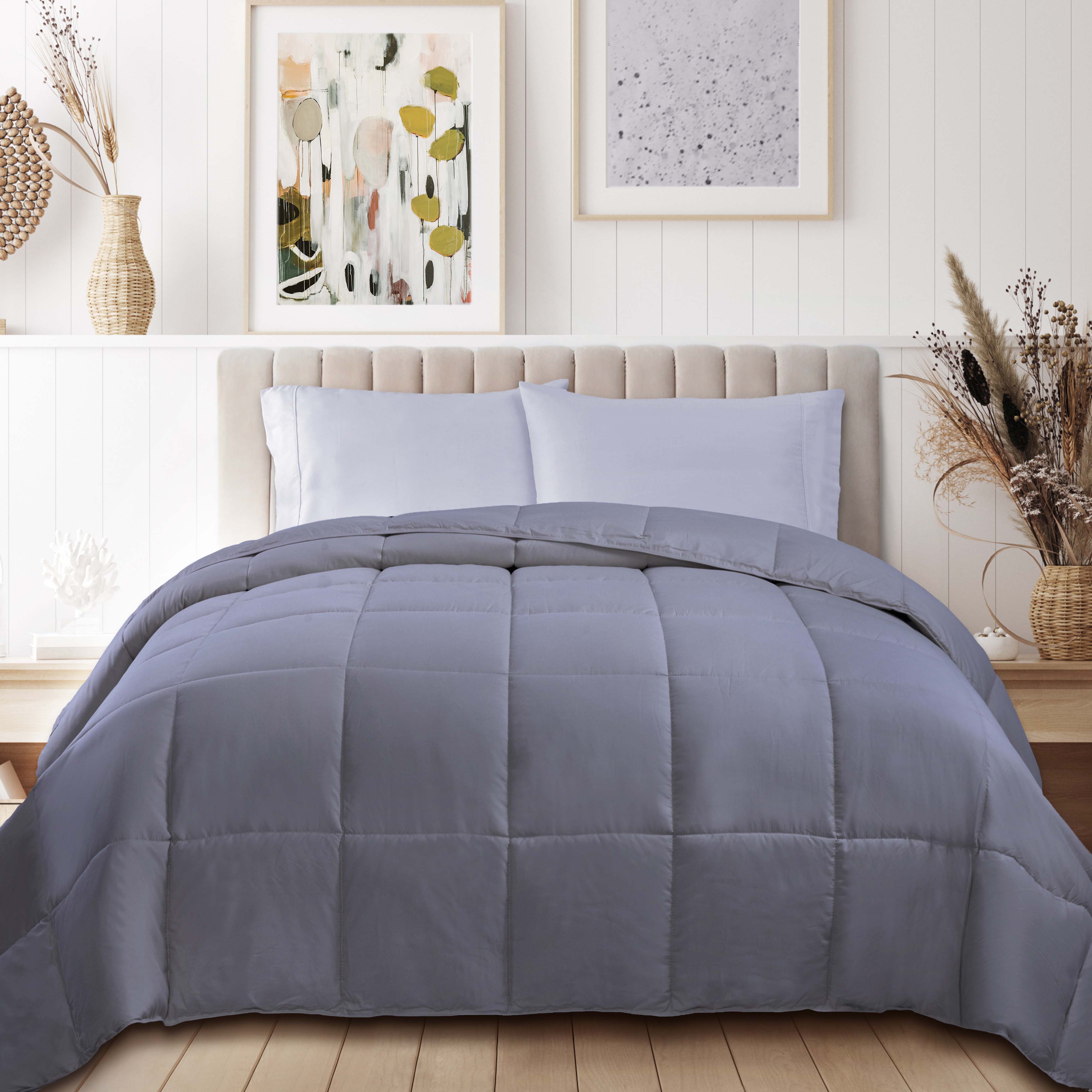 All-Season Reversible Down Alternative Comforter - Lightweight & Hypoallergenic Bedding for Year-Round Comfort - Perfect for Master Bedroom, Guest Room & Dorm Use