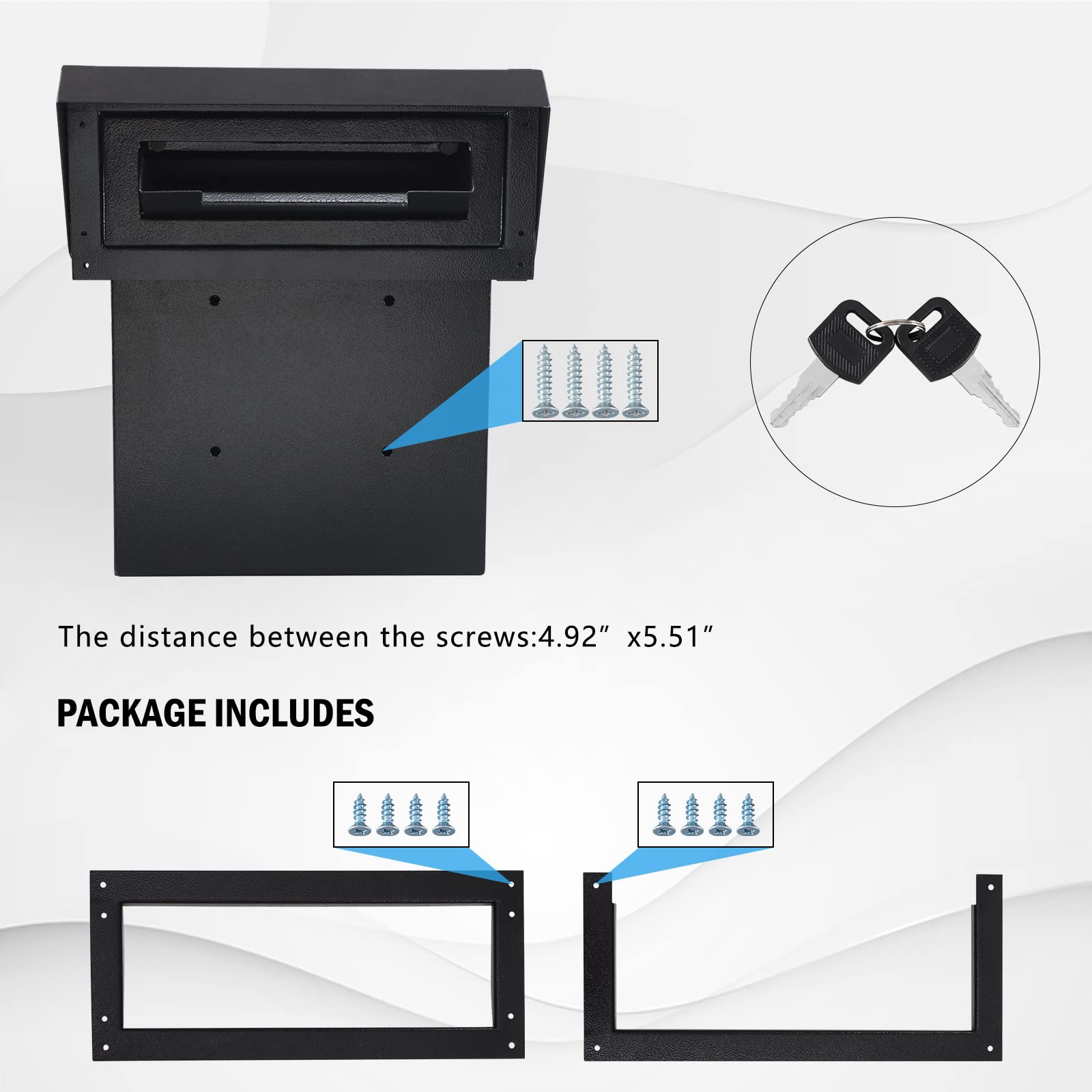 Heavy Duty Locking Mail Drop Box with Key - 15