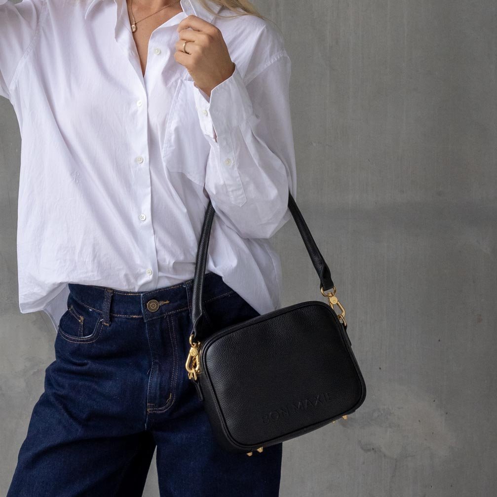 Stylish Sidekick Leather Crossbody Bag for Women - Black | Perfect for Everyday Use, Travel & Shopping