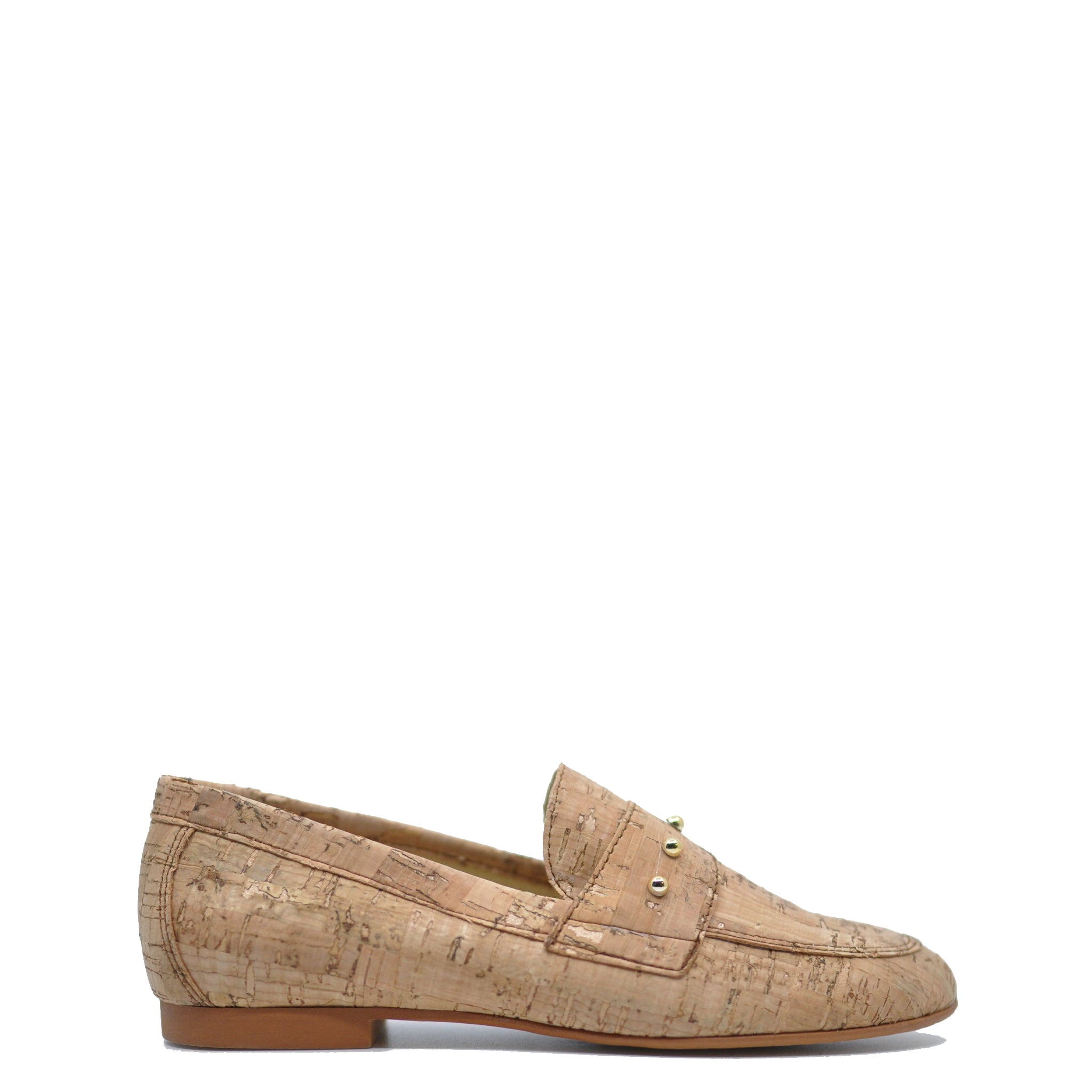 Blublonc Women's Cork Studded Loafers - Comfortable Slip-On Shoes for Casual Wear, Office & Travel