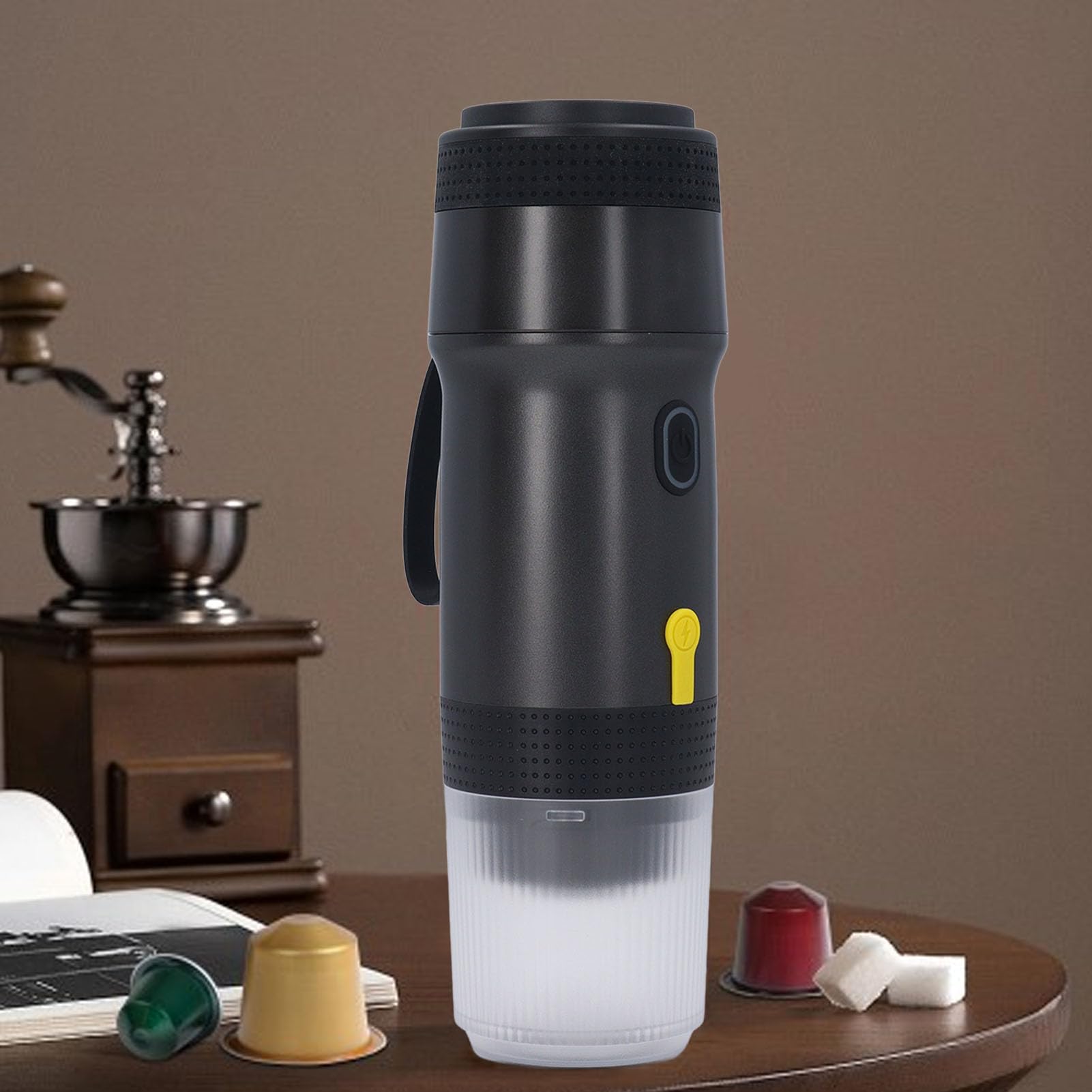 ASixxSix Portable Espresso Machine - 20Bar Self-Heating Cordless Travel Coffee Maker for Nespresso Capsules & Ground Coffee | Electric Mini Coffee Machine for Camping, Office & Road Trips
