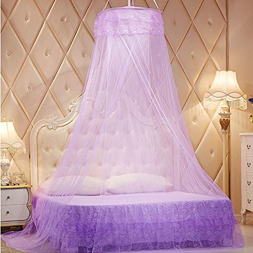 Bed Canopy Net with Stars - Easy Install Hanging Mesh Dome for Single, Queen & King Size Beds, Cribs & Hammocks | Romantic Bedroom Decor, Nursery Canopy, Boho Chic Home Decor