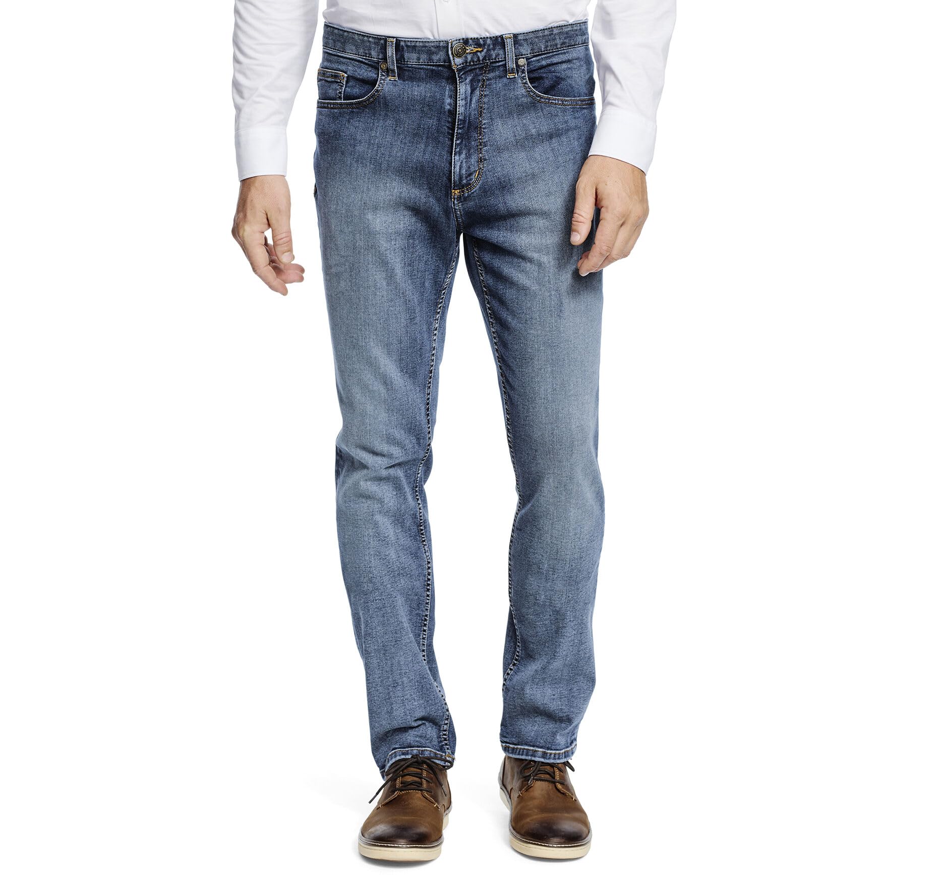 Johnston & Murphy Men's Slim Fit Stretch Denim Jeans - Comfortable & Durable for Casual Wear, Office & Weekend Outings
