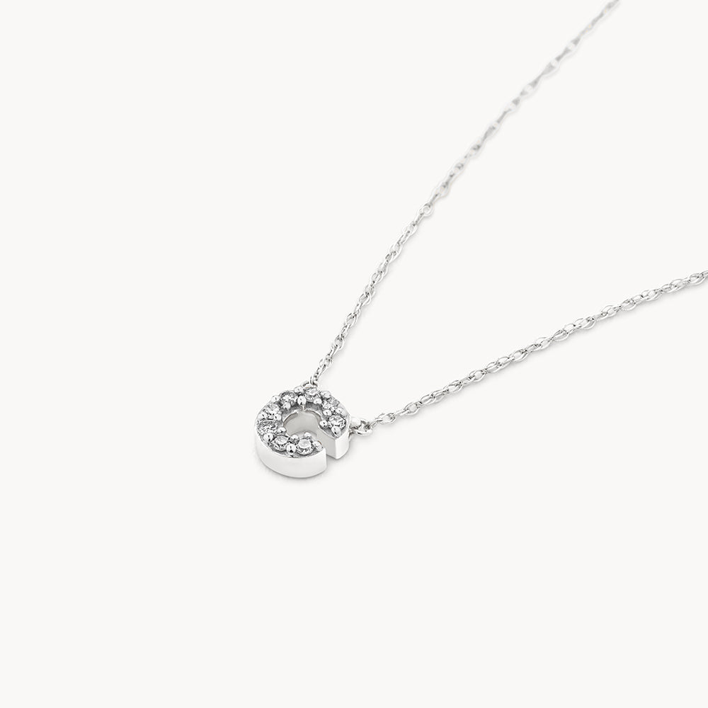 Diamond Letter C Necklace in Sterling Silver - Elegant Personalized Jewelry Gift for Women, Perfect for Birthdays, Anniversaries & Everyday Wear