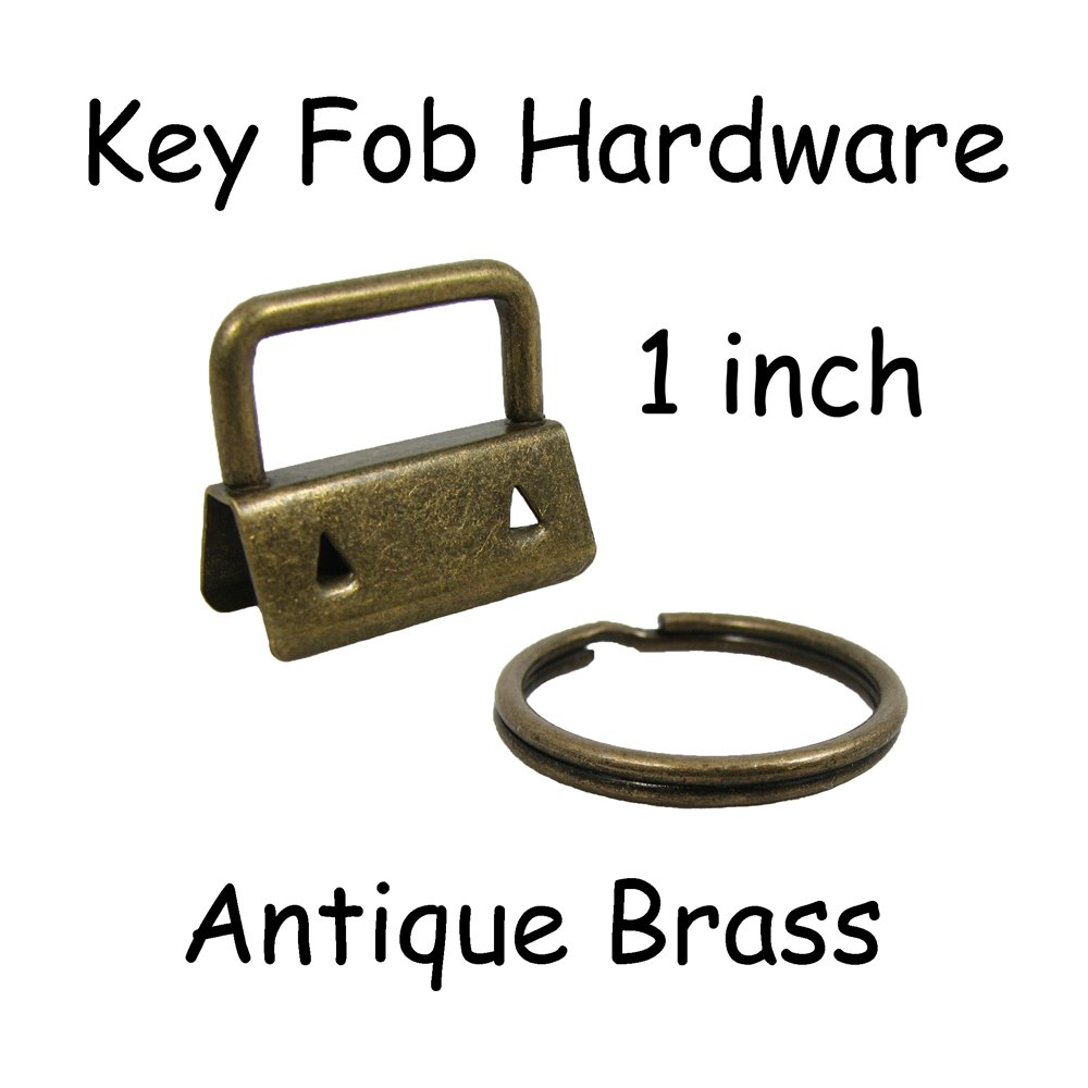 Antique Brass Key Fob Hardware (100pcs) - Key Rings Sets for Home & Office