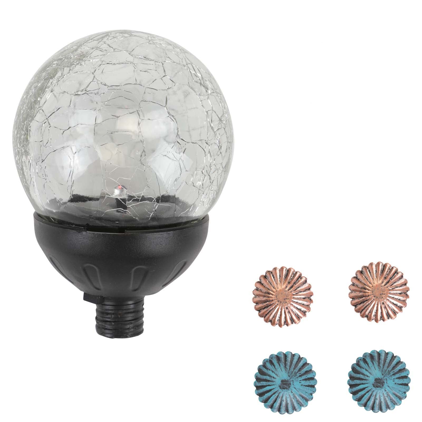 Solar Powered Glass Ball Replacement for Kinetic Wind Spinner - Multi-Color Tulip Design - Replacement Solar Light Parts for Garden, Yard & Outdoor Decor