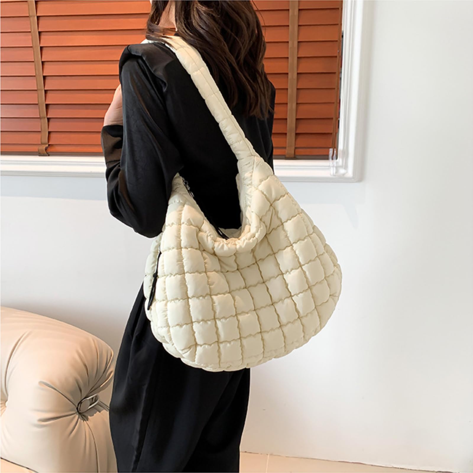 Lightweight Quilted Puffer Crossbody Bag for Women - Stylish Puffy Shoulder Tote & Hobo Handbag | Perfect for Daily Commute, Shopping & Travel Accessories