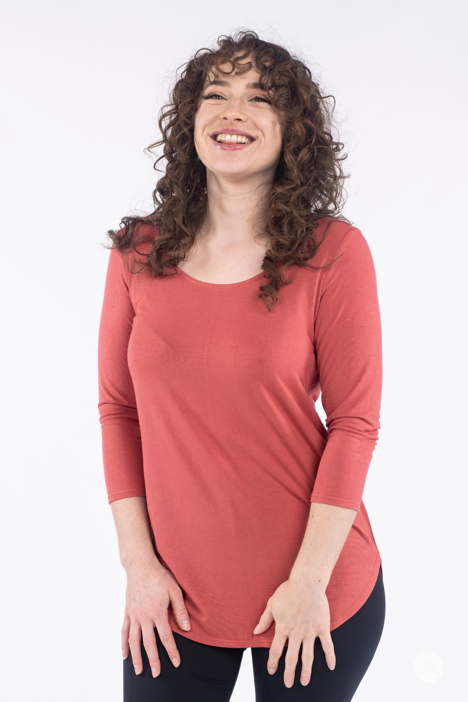 Classic 3/4 Sleeve T-Shirt for Women - Soft Cotton Casual Top for Everyday Wear, Workouts & Layering