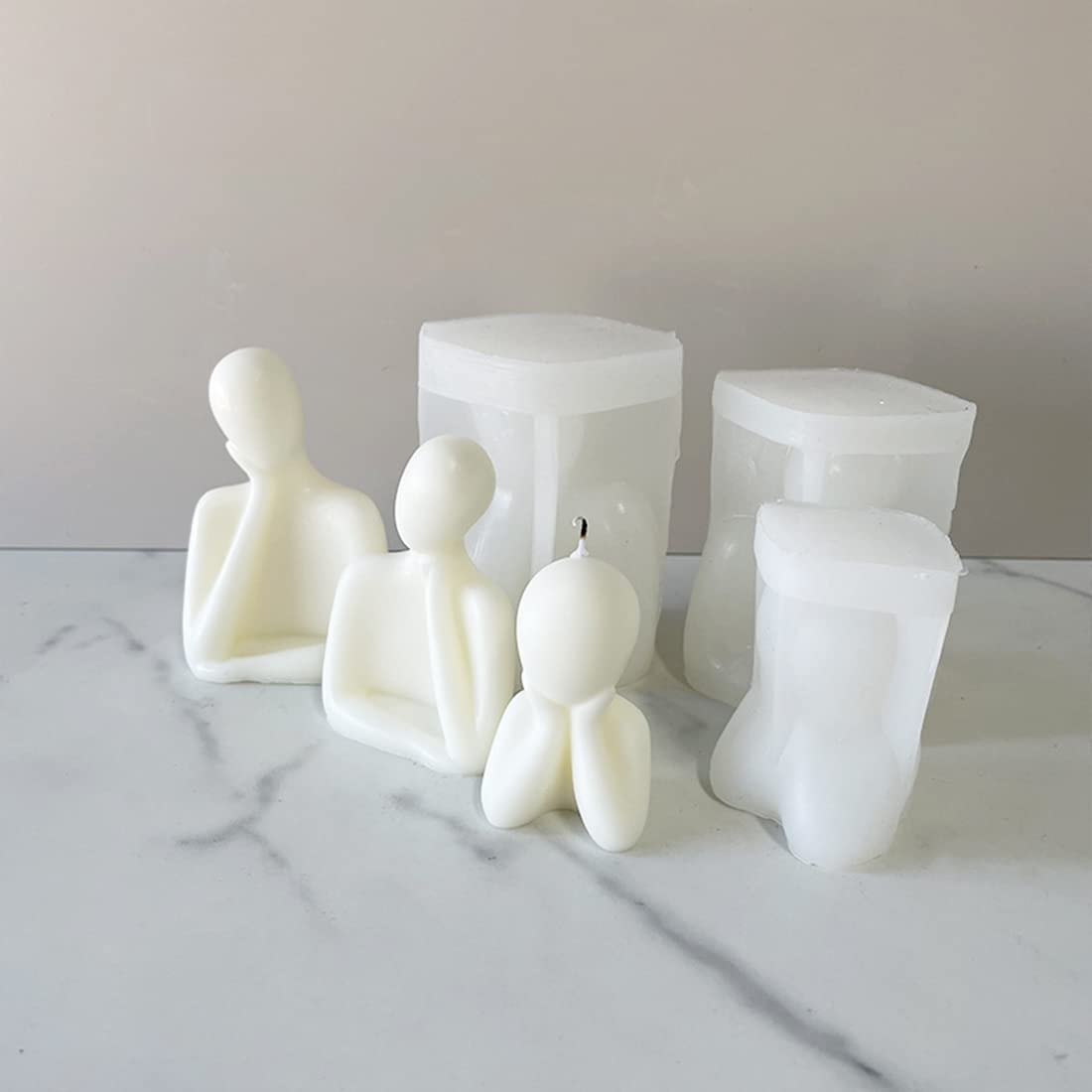 Voyyphixa 3D Body Silicone Mold Set - Male & Female Portrait Candle Molds for DIY Resin Sculptures, Aromatherapy Candles, Soap Making & Clay Crafts - Perfect for Home Decor, Wedding Favors & Spa Gifts (Candle B)