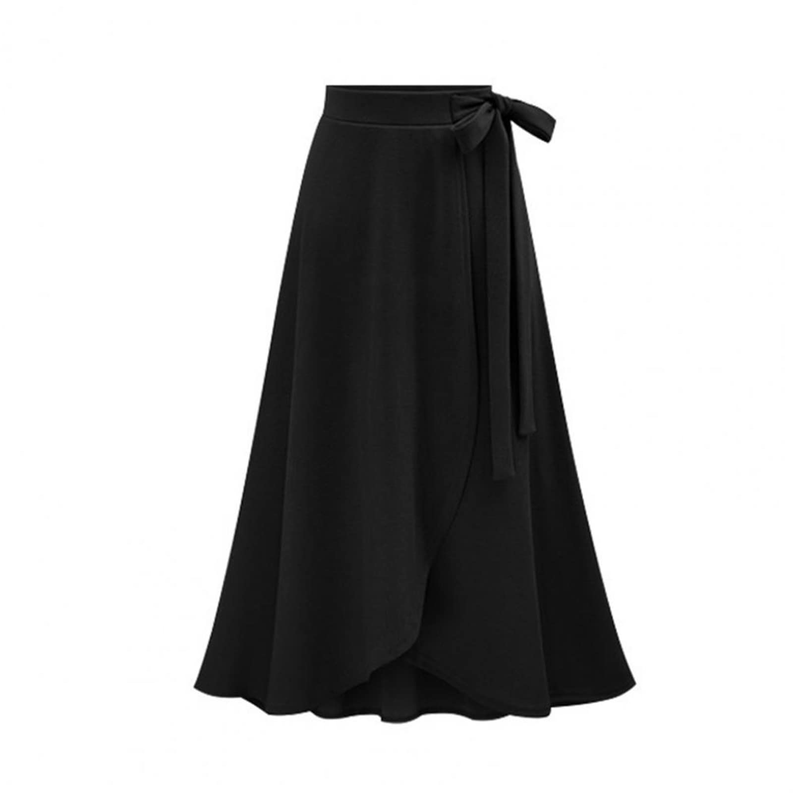 Women's Long Bandage Skirt - Solid Color High Split Maxi Skirt with Large Hem | XXX-Large Black | Office Wear & Summer Casual Outfits | Perfect for Work, Date Night & Vacation