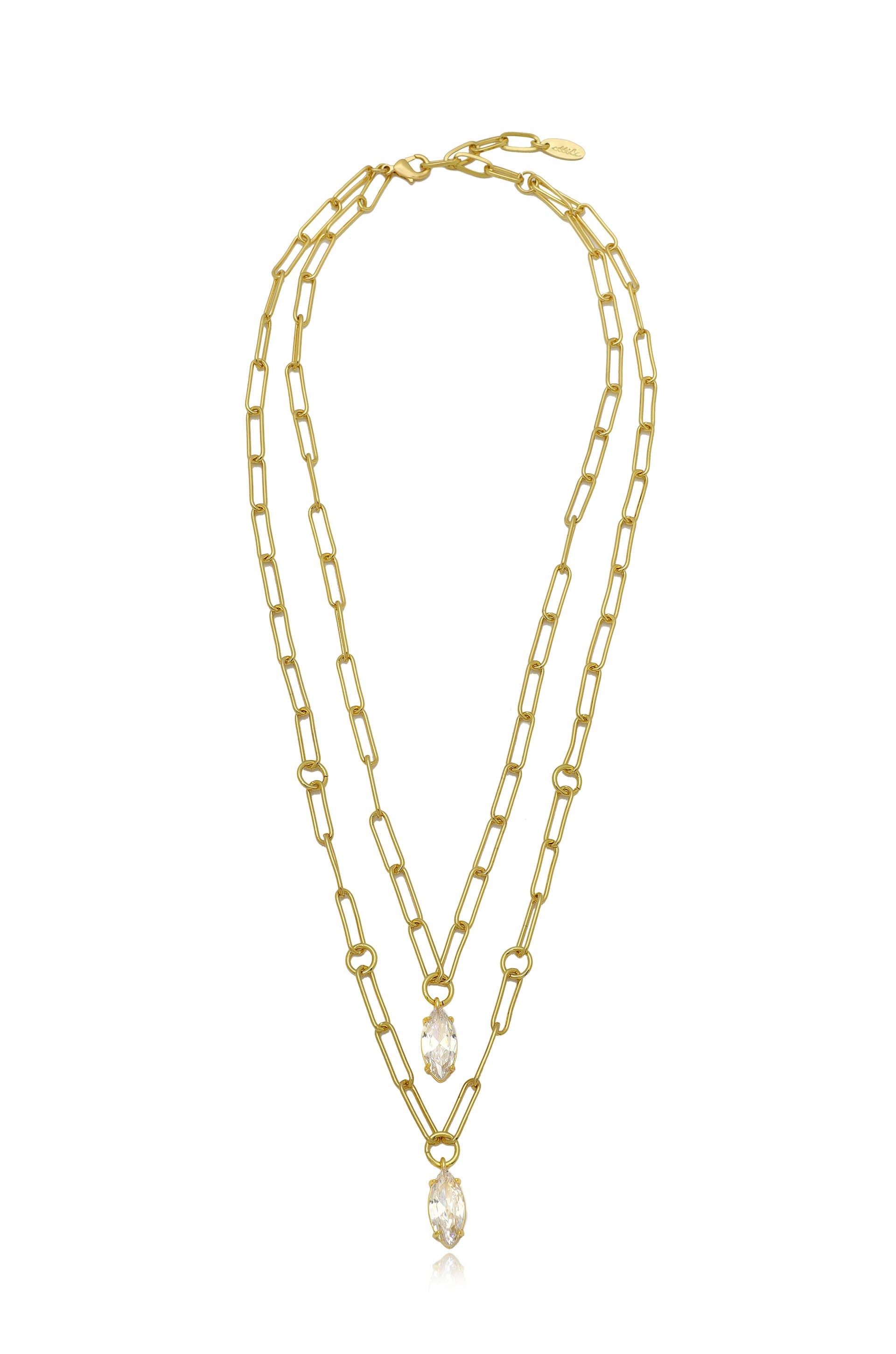 Elegant Double Layered Crystal Pendant Necklace for Women - Perfect for Weddings, Parties & Everyday Wear