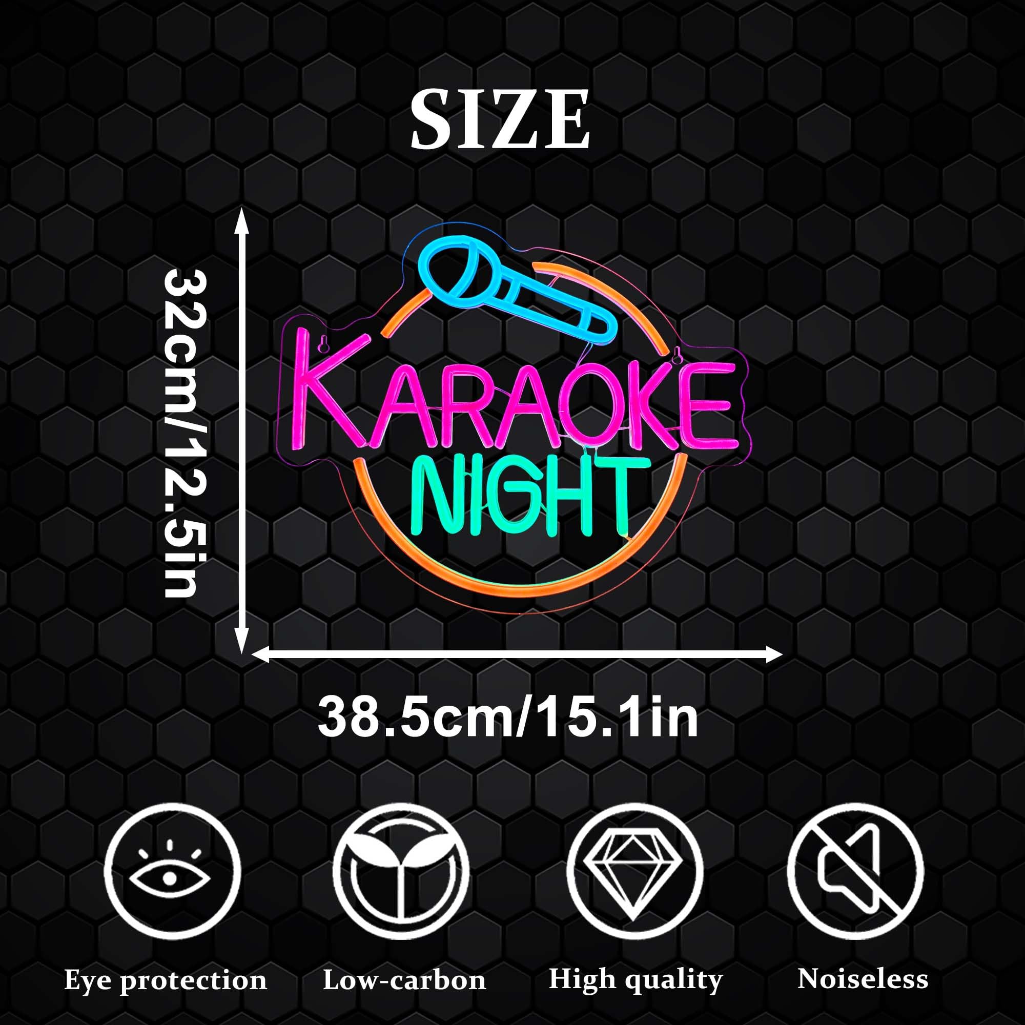 Dracey Karaoke Neon Sign - USB Powered LED Wall Light for Bar, Game Room & Man Cave - Perfect for Karaoke Party, Birthday & Pub Decor - Enhance Your Home Entertainment & Nightlife Ambiance