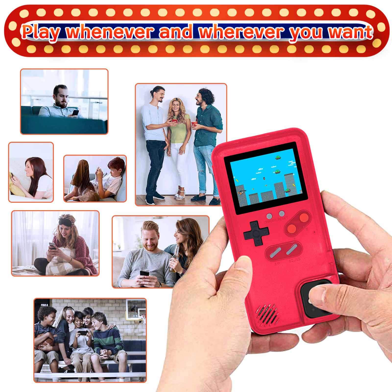 LucBuy Retro Game Console Case for iPhone 13/13 Pro - Self-Powered Protective Cover with 36 Classic Games, Full Color Display & Shockproof Bumper (Red) | Perfect for Gaming Enthusiasts & Retro Lovers On-The-Go