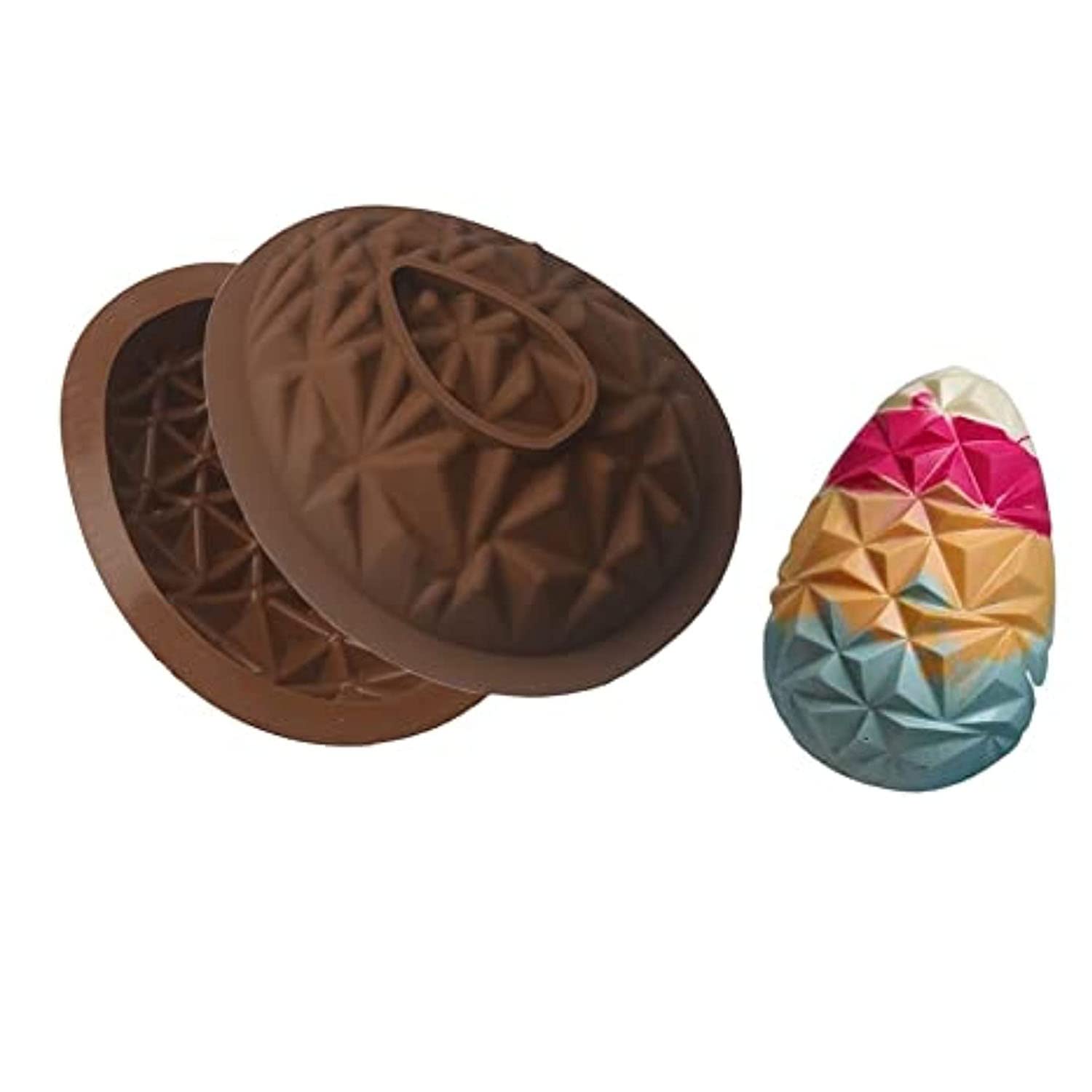 RNOSIT 3D Easter Egg Silicone Mold - Large Chocolate Egg Mold for DIY Desserts, Baking & Candy Making - Perfect for Easter Crafts, Holiday Gifts & Home Decor (Green)