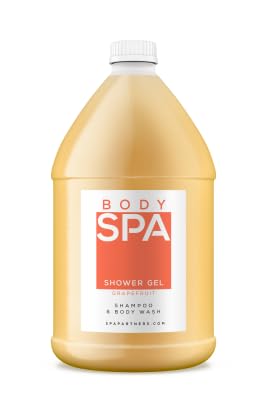 Refreshing Grapefruit Body Wash - 1 Gallon (4 Pack) | Moisturizing & Invigorating Shower Gel for Men & Women | Perfect for Gym, Spa & Daily Use